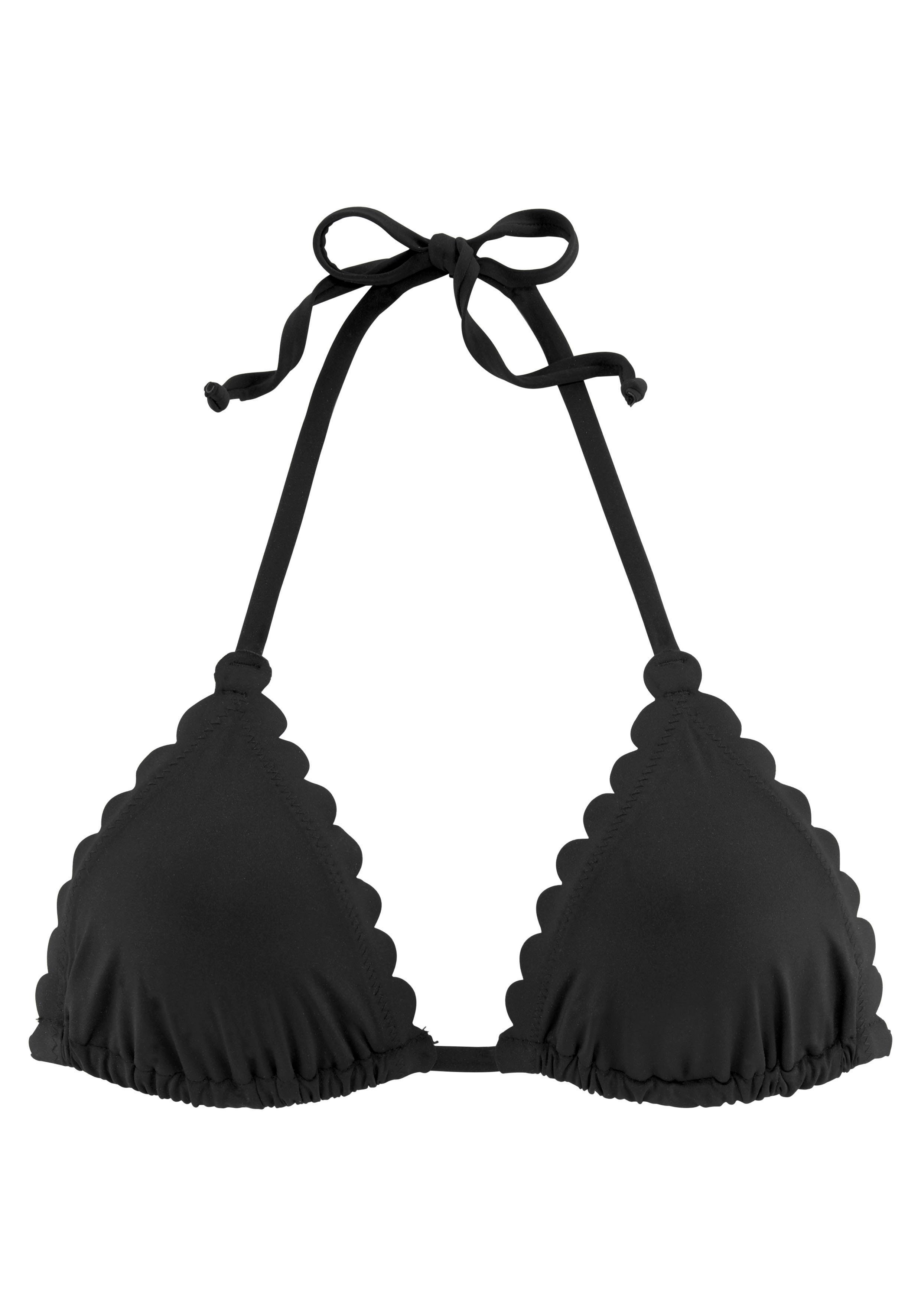 Lascana Triangel-bikinitop Scallop met gelaserde gegolfde rand