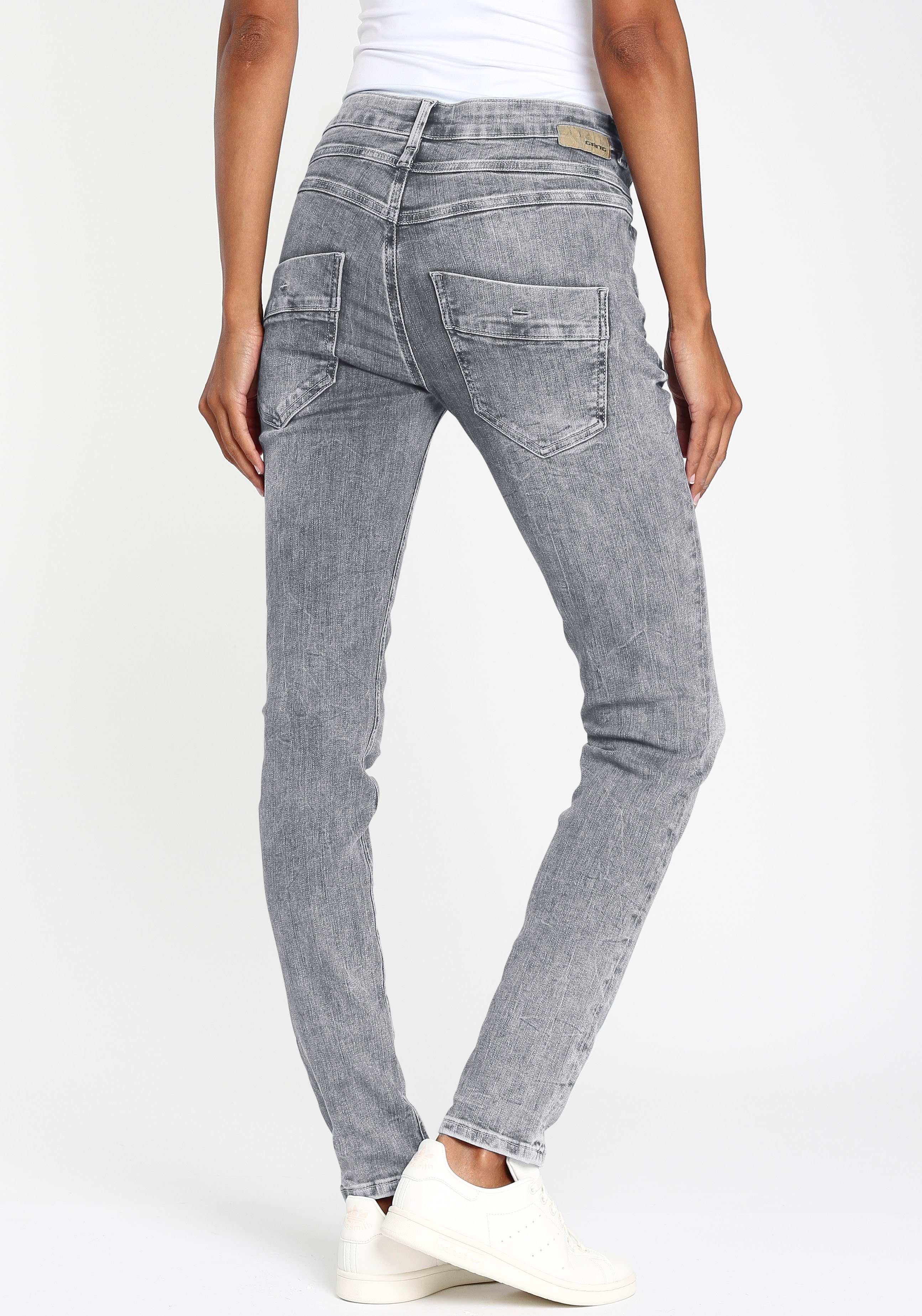 GANG Slim fit jeans 94CARLI met open knoopsluiting