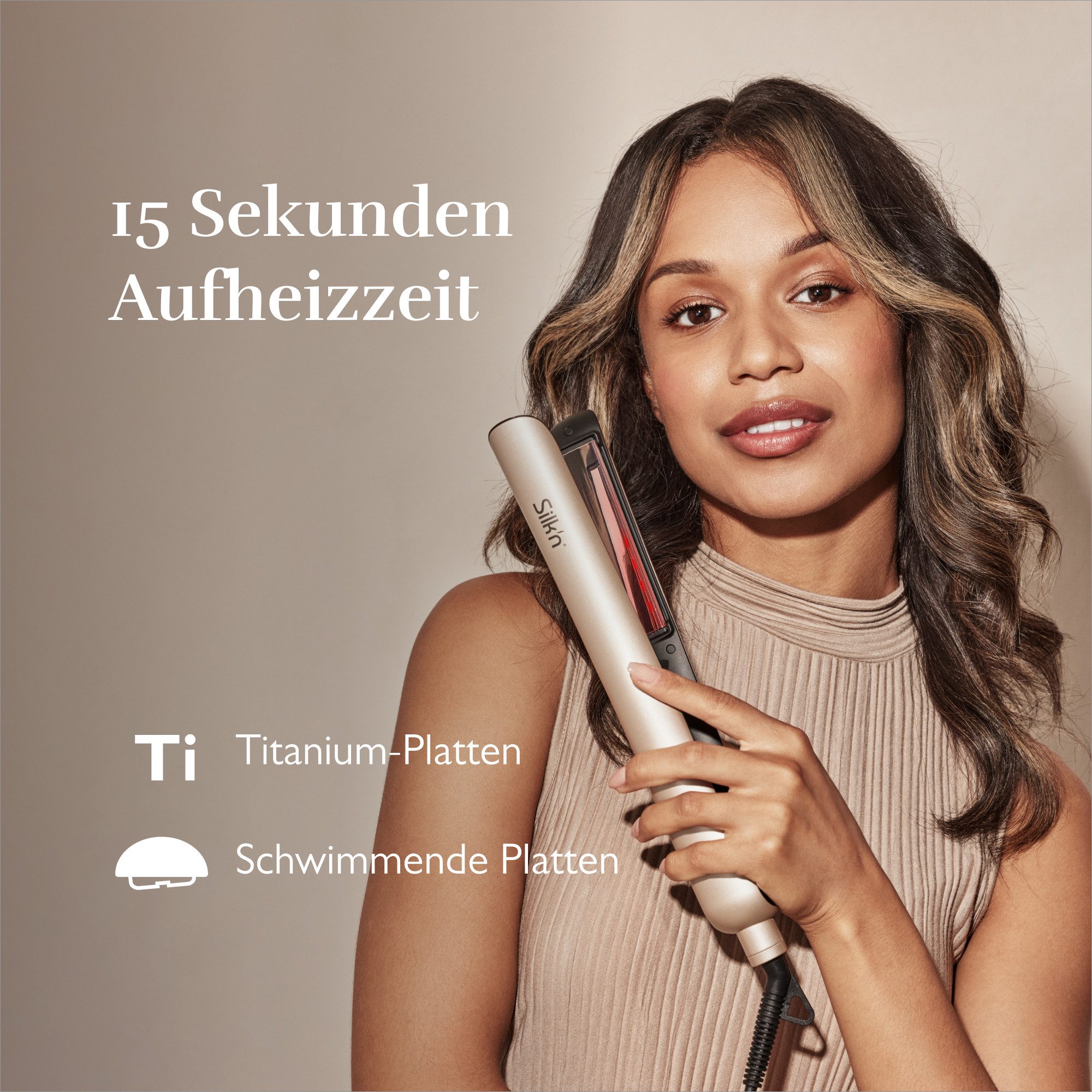 Silk'n Straightener SilkyStraight met infrarood, titanplaten, korte opwarmtijd