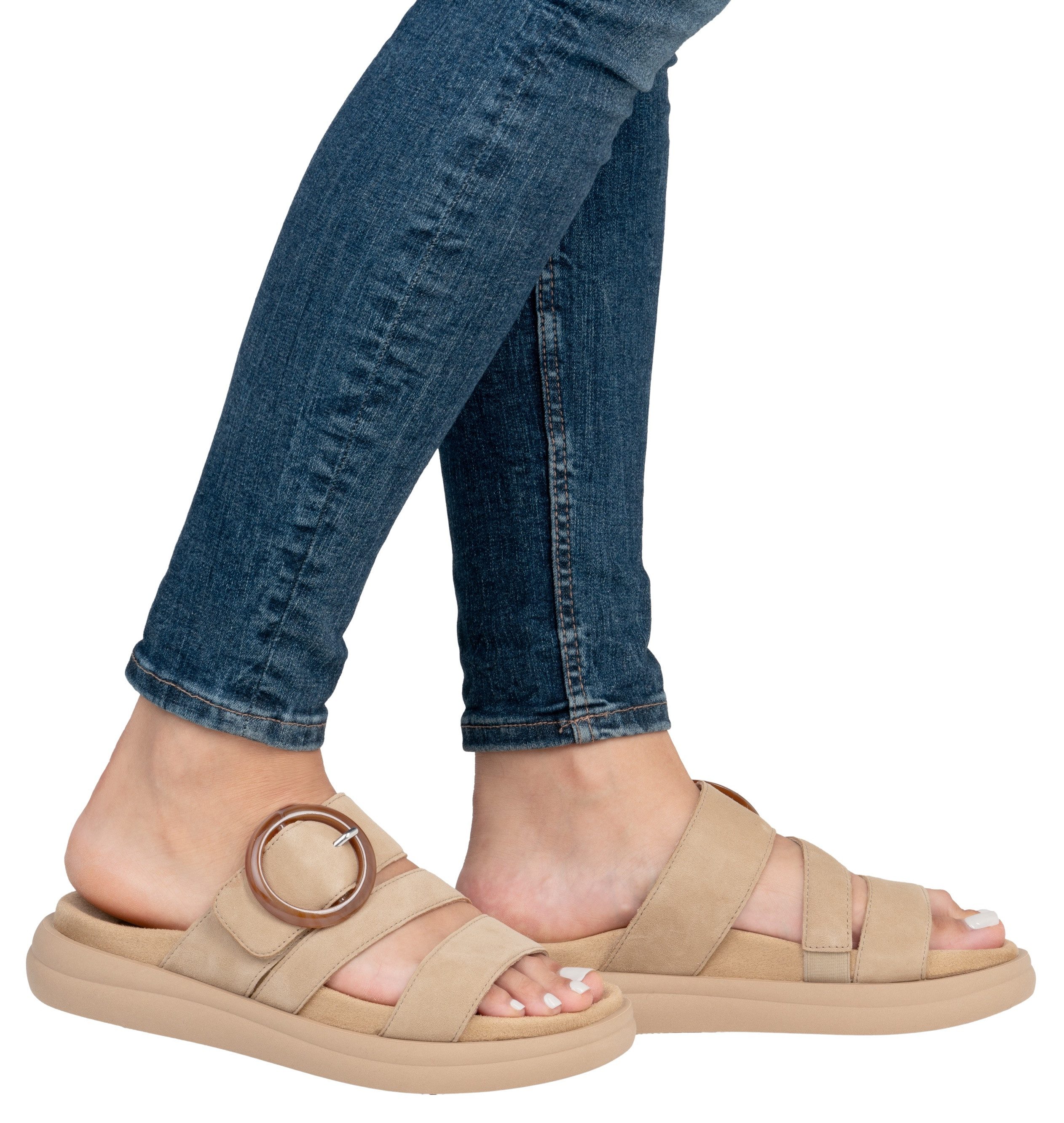 Remonte Slippers , zomer schoen, instapschoen, comfort schoen met grote decoratieve gesp
