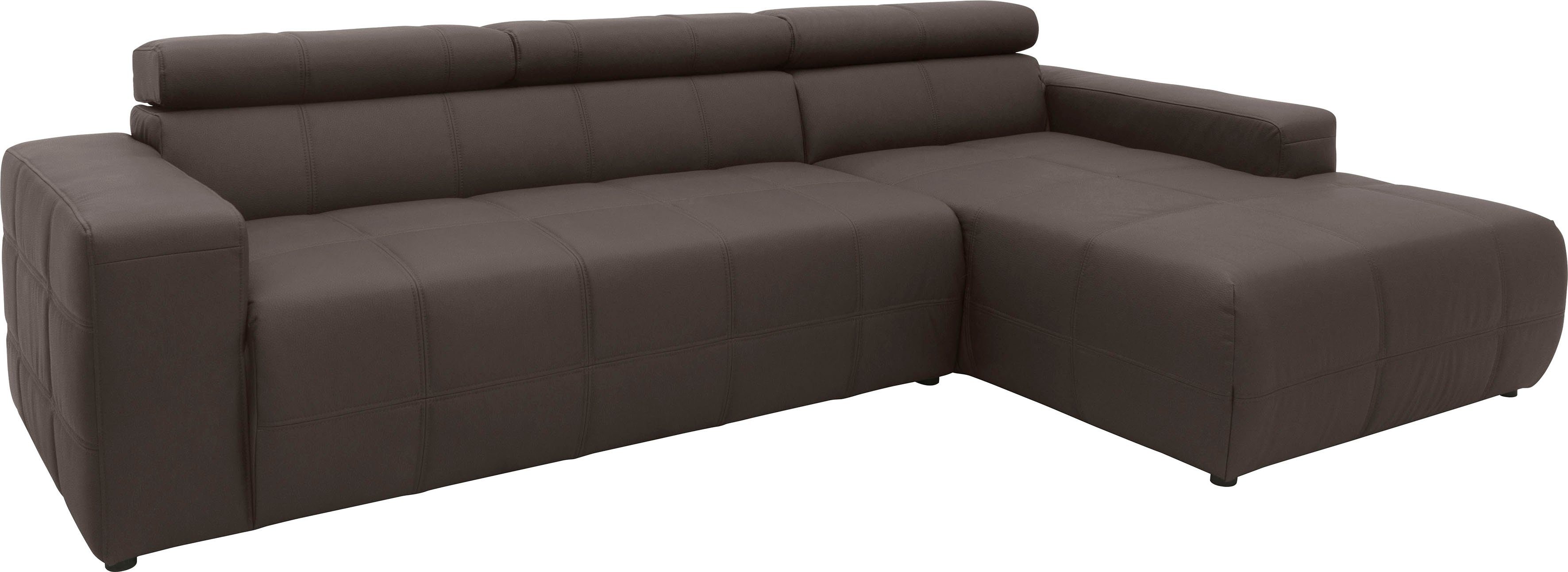 DOMO collection Hoekbank Brandon B/D/H: 289/177/80 cm, keuze met zitdiepteverstelling, L-vorm