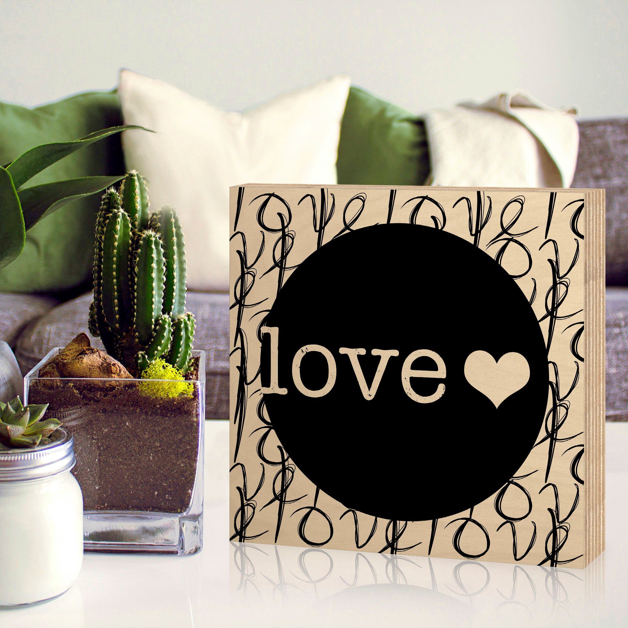 Artland Artprint op hout Liefde II