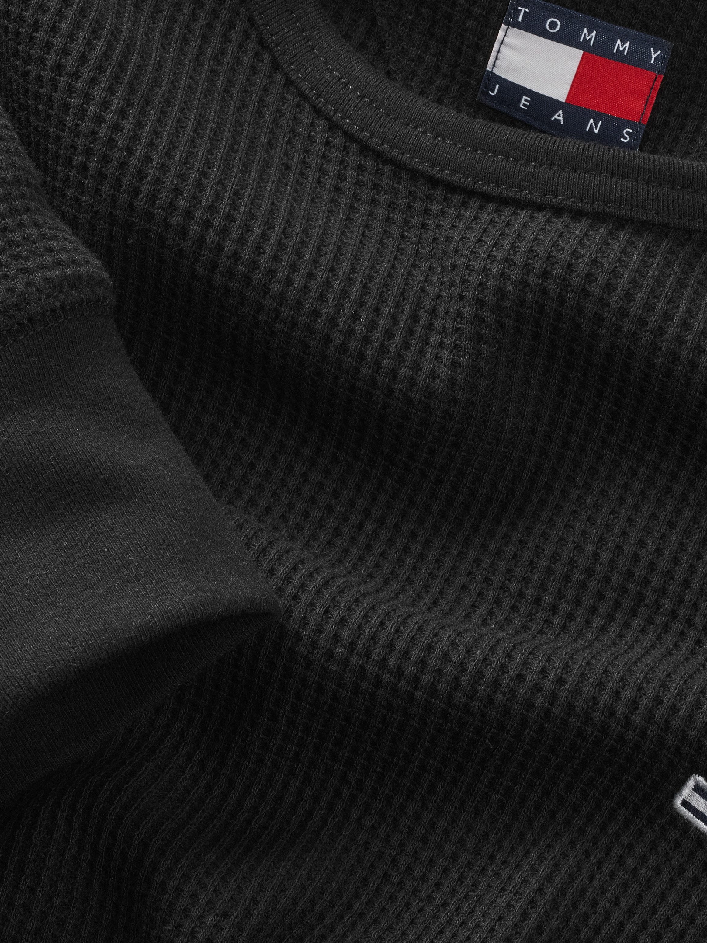 TOMMY JEANS Shirt met lange mouwen TJM SLIM WAFFLE L/S TEE EXT