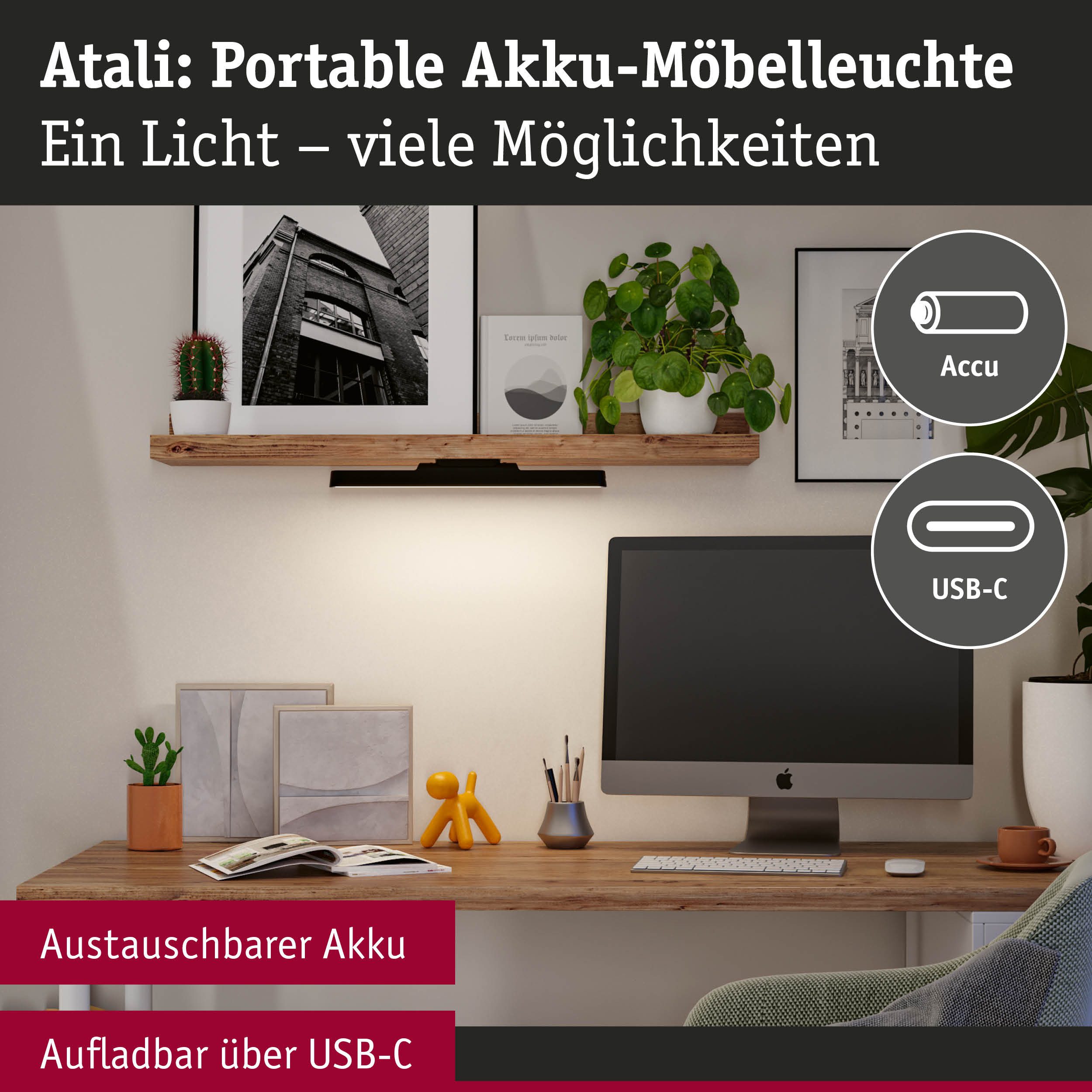 Paulmann Inbouwlamp Mobiele meubelopbouwlamp Atali 240lm 4000K
