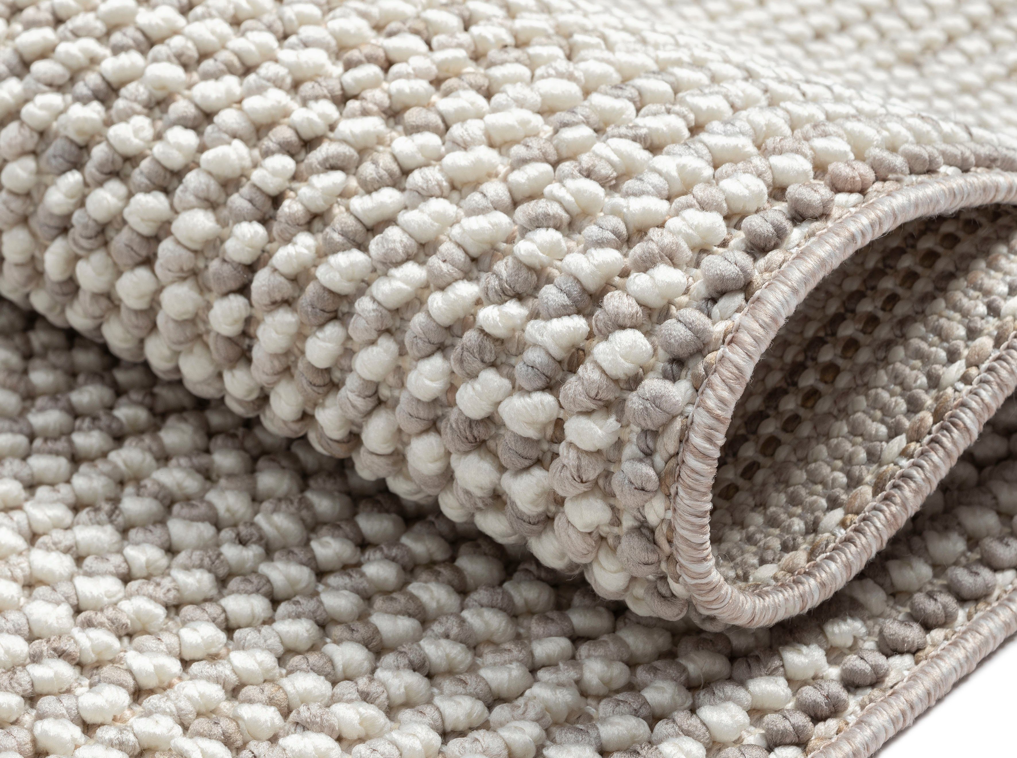 Myflair Möbel & Accessoires Vloerkleed AVA Uni-kleuren, gemêleerd, sisal-look, ook in rond verkrijgbaar, met franjes