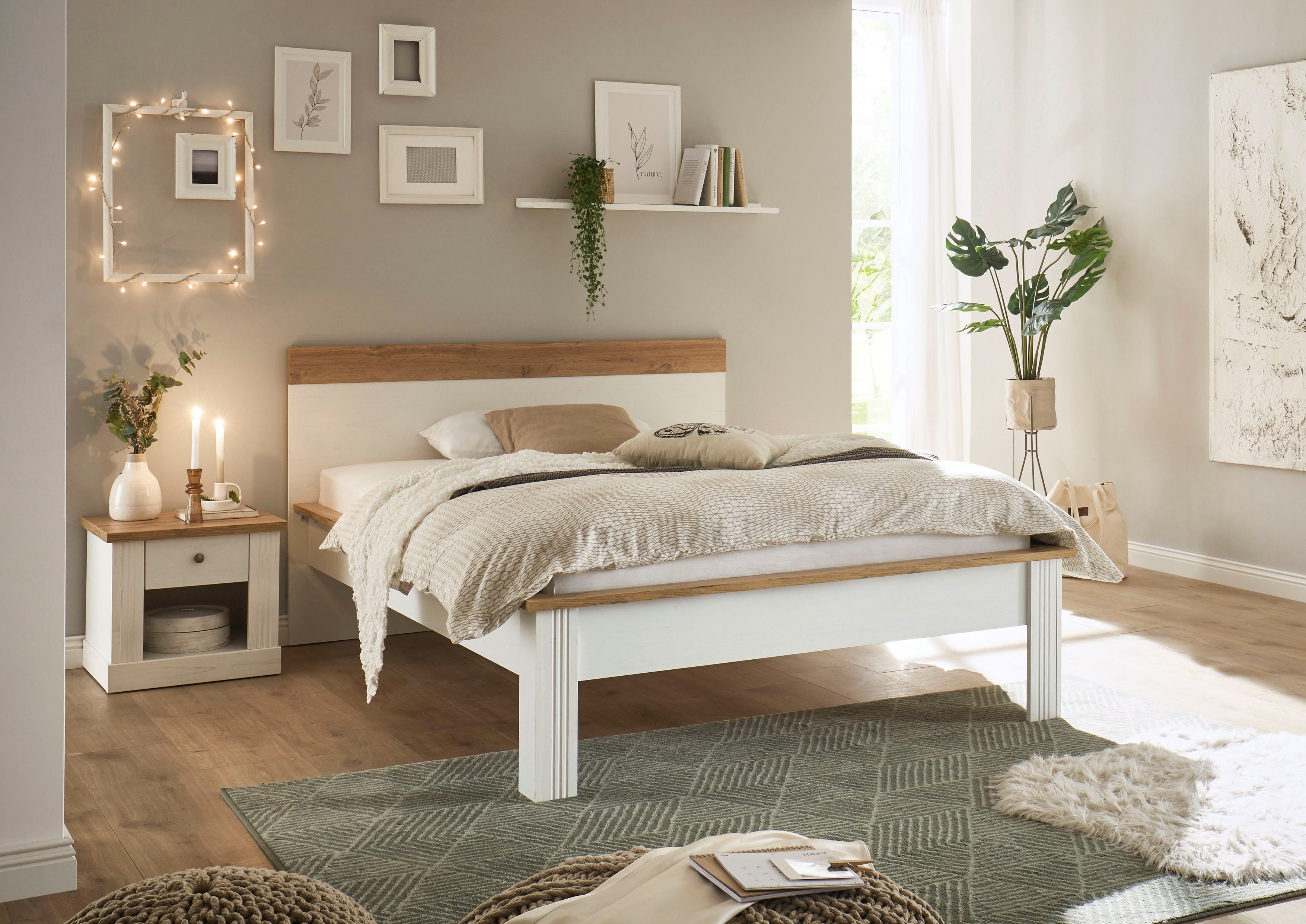 Home affaire Slaapkamerserie Westminster Bed breedte ligoppervlak 90 of 140 cm en 1 nachtkastje