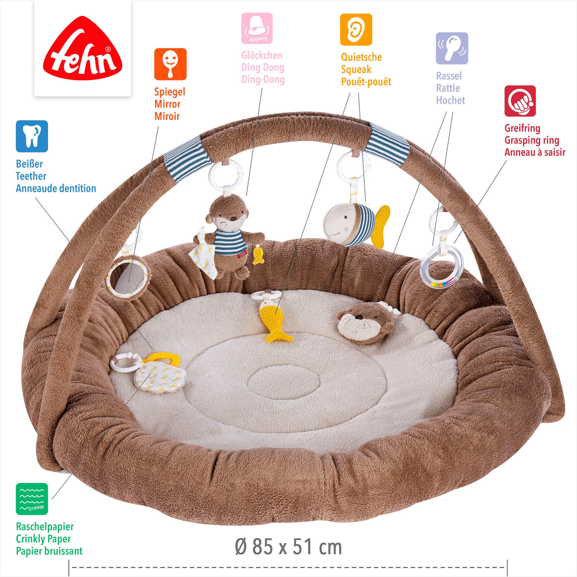 Fehn Babygym Otter Theo, 3-D-activiteit-nest Otter