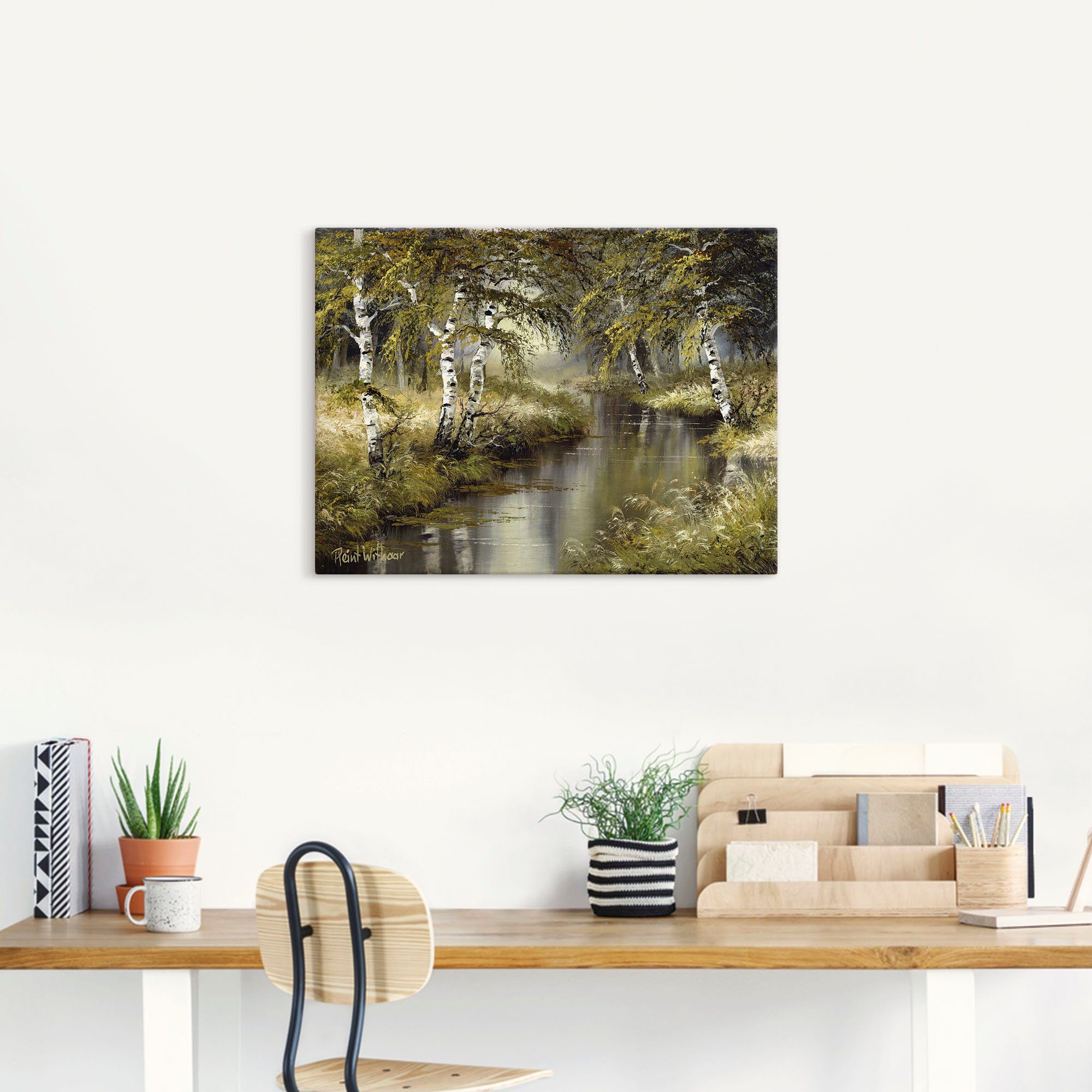 Artland Artprint Kanaal diep in het bos als artprint op linnen, poster, muursticker in verschillende maten