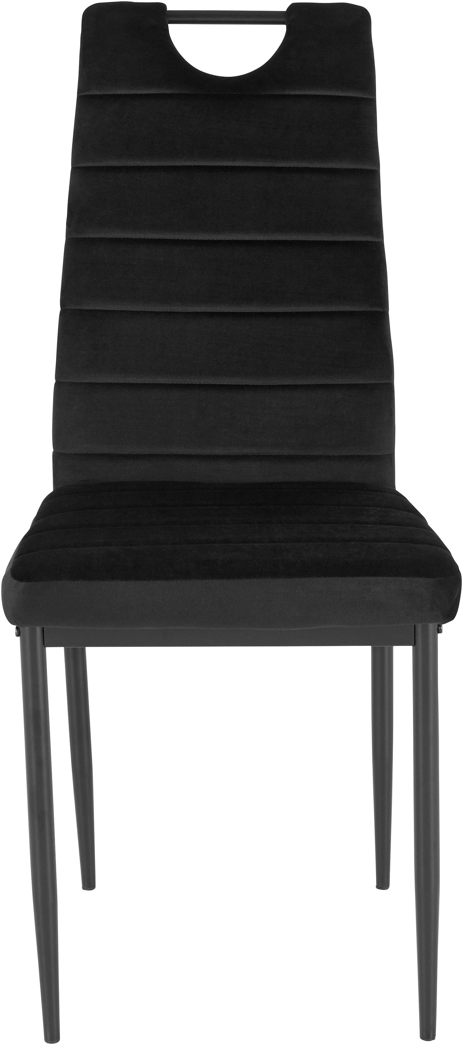 INOSIGN Eetkamerstoel (set van 2 of 4) met veloursovertrek, rugleuning met handgreep (set)