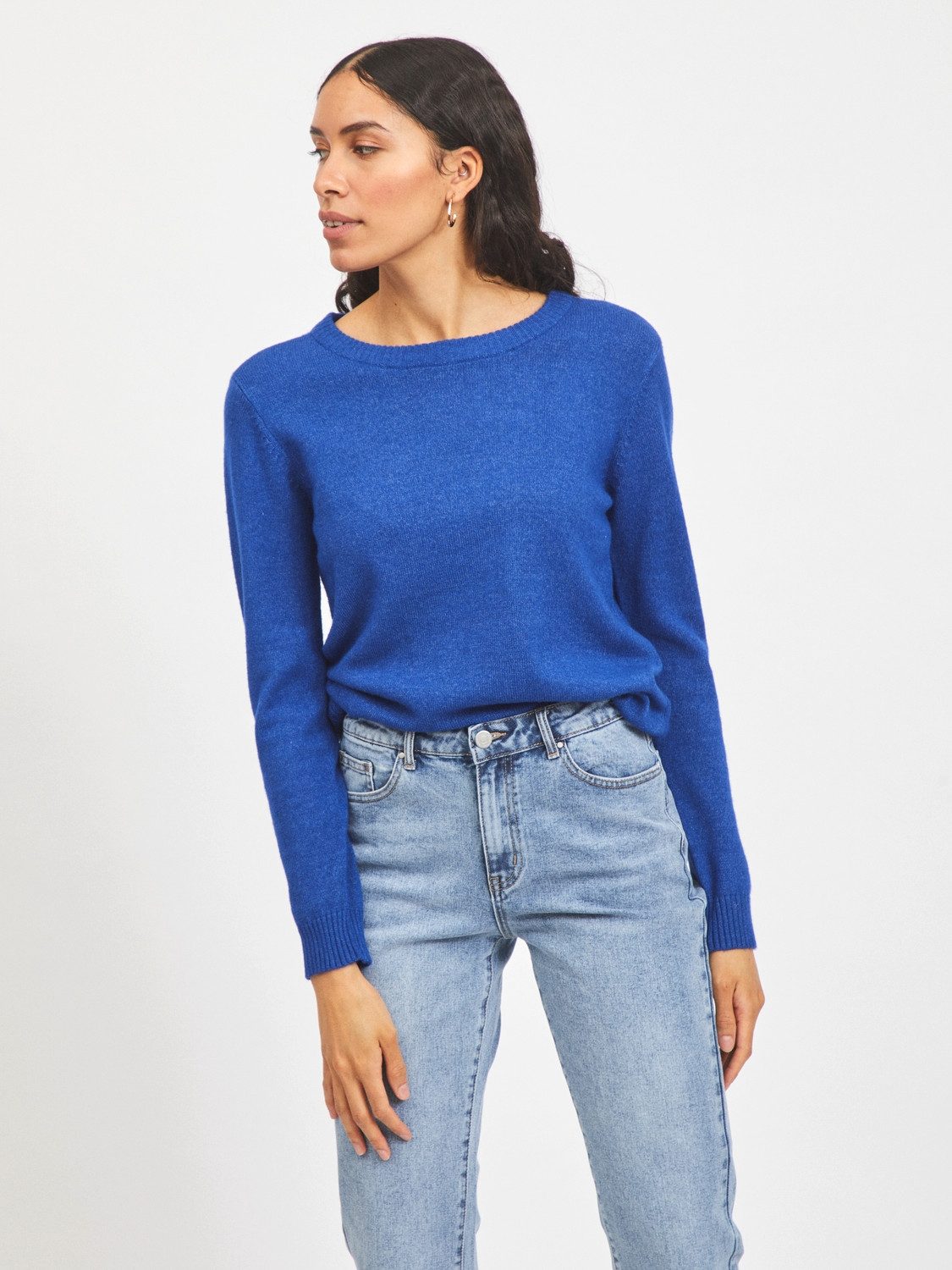 Vila Trui met ronde hals VIRIL O-NECK L S KNIT TOP NOOS