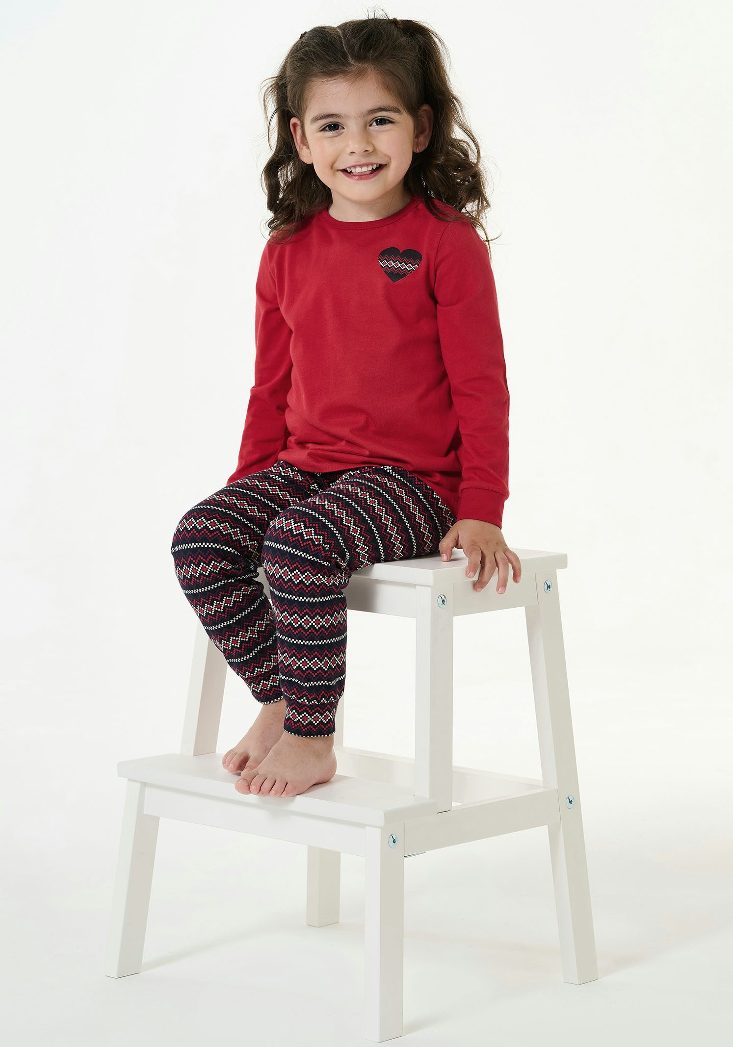 Schiesser Pyjama met kleine print vooraan (2-delig)