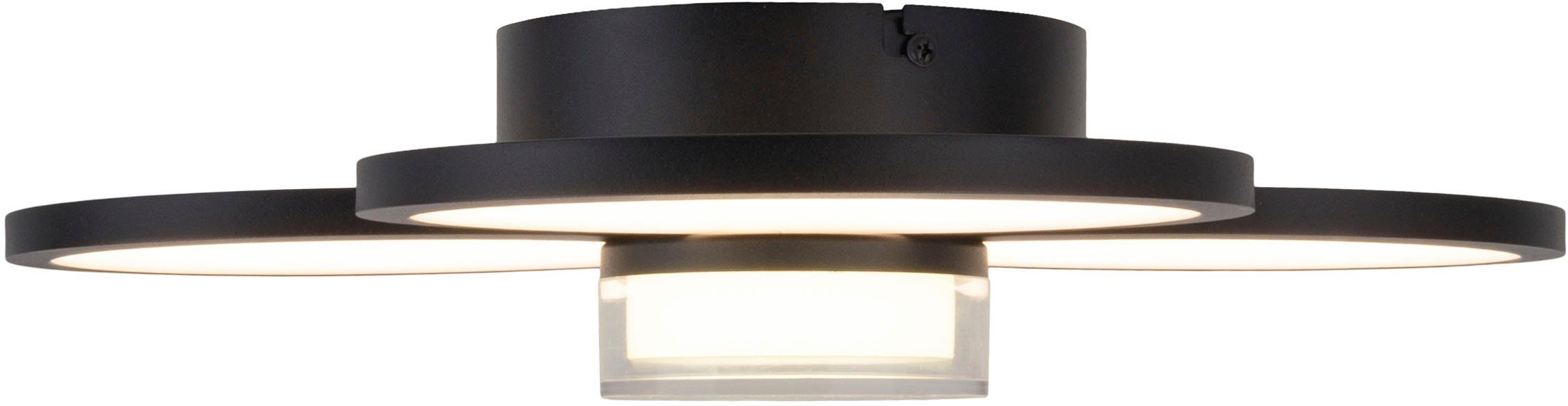 näve Led-plafondlamp Cimo traploos dimbaar via wandschakelaar, lichtkleur warmwit, zwart (1 stuk)