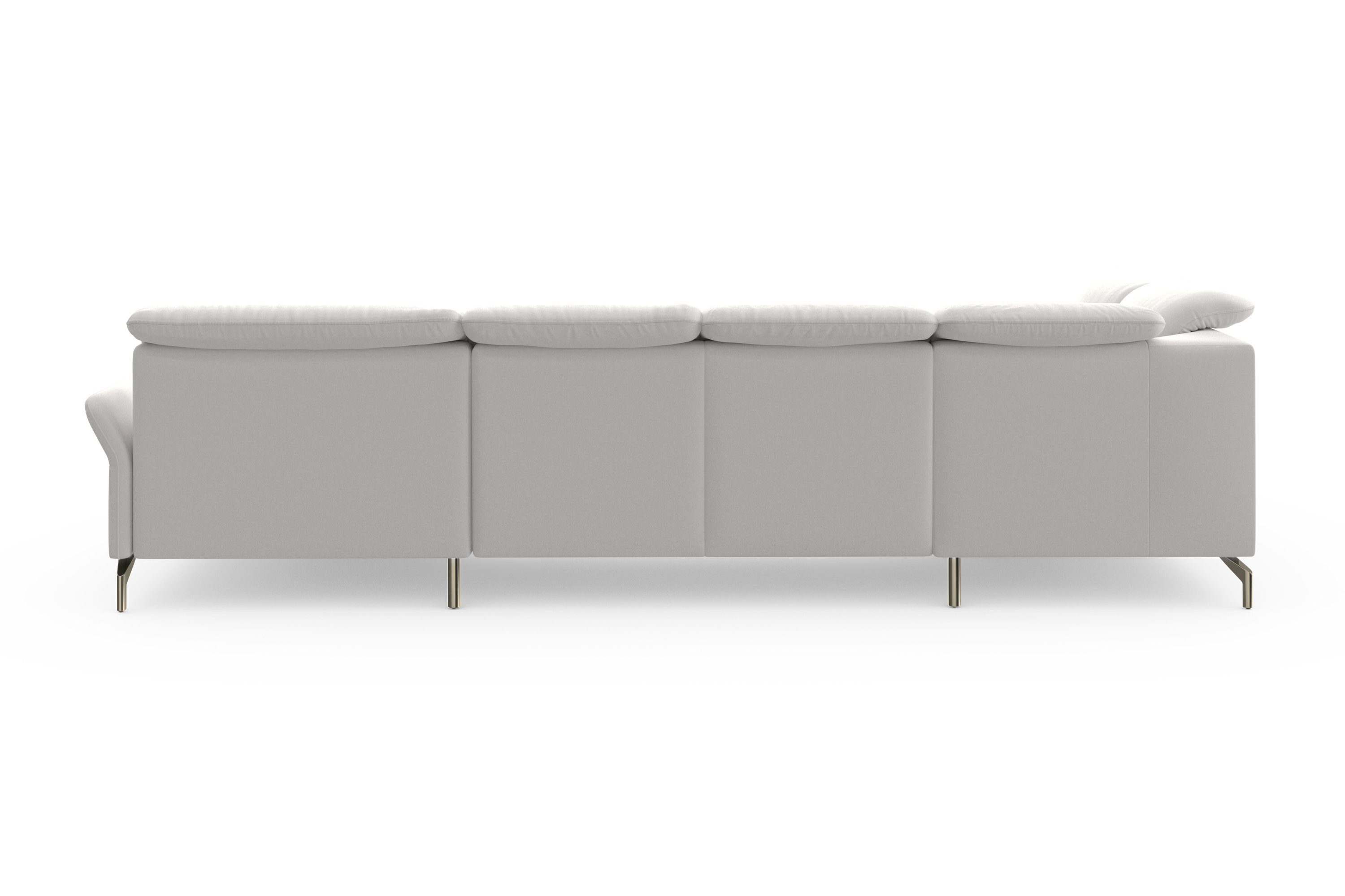 sit&more Zithoek Fashion U-vorm naar keuze met verstelbare hoofdsteun, uittrekzitting, motorisch, nikkel poten