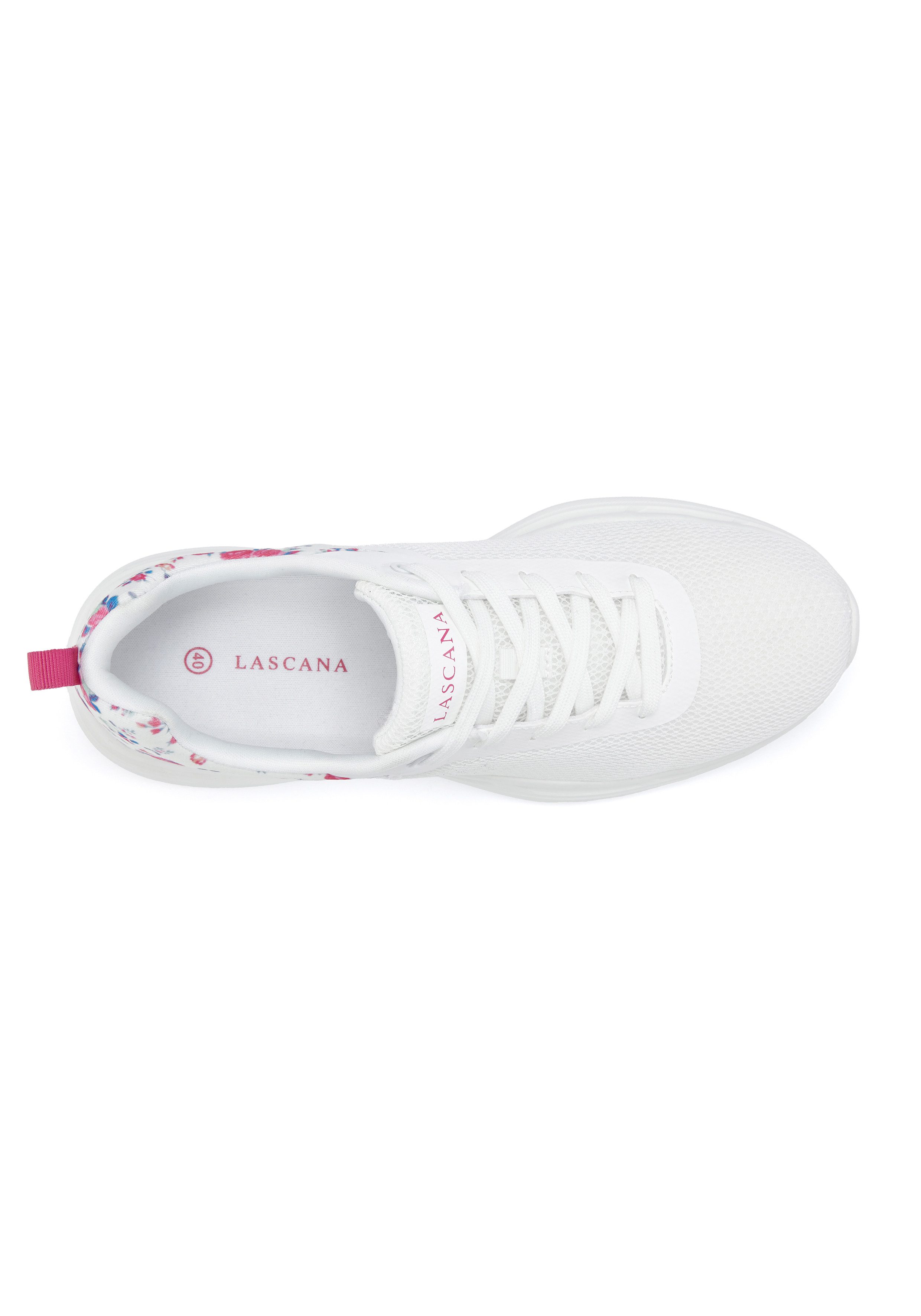 Lascana Sneakers Vrijetijdsschoen, lage schoen met bloemenprint VEGAN