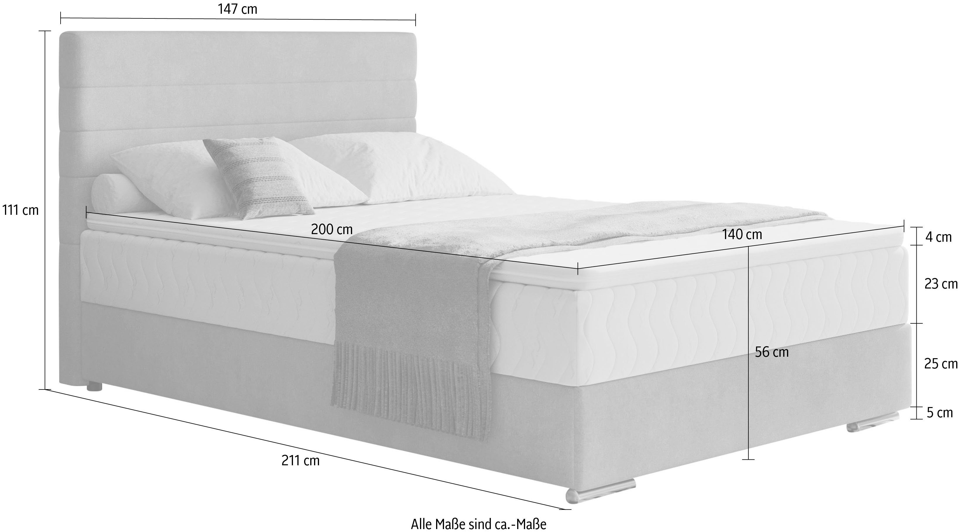 Mr. Couch Boxspring Stratus 2 incl. matrassen en bedlades