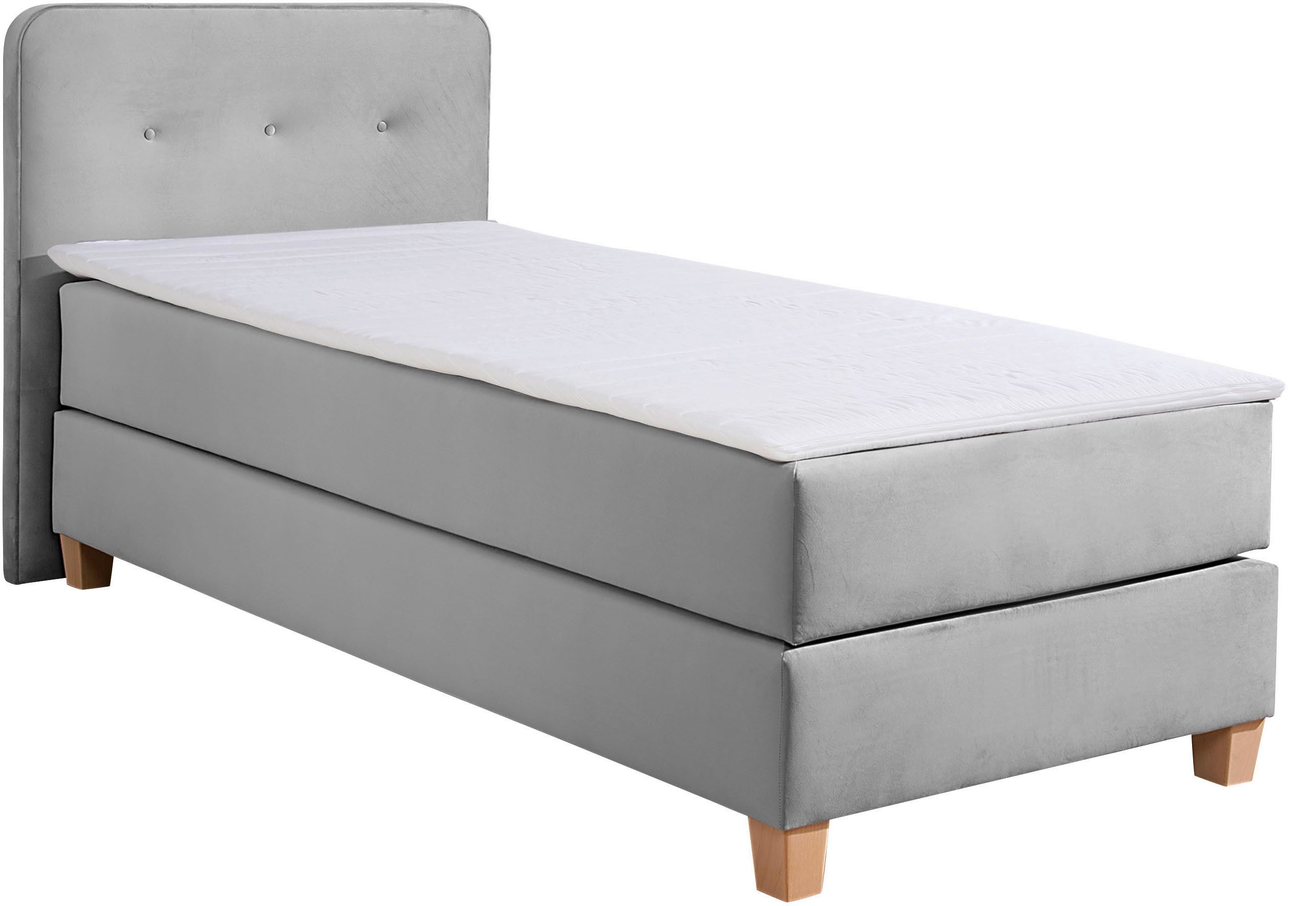 Home affaire Boxspring Fargo inclusief topper, in 3 soorten matrassen, in fluweel of structuurstof