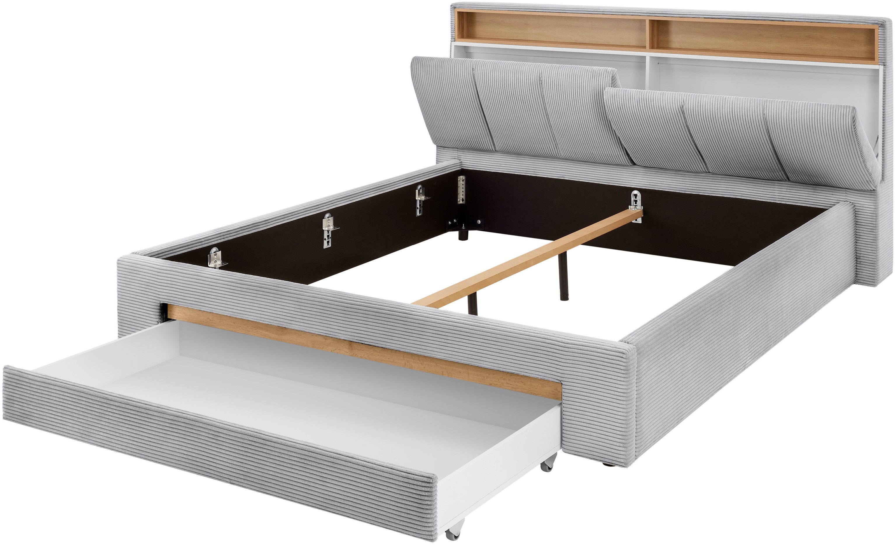 INOSIGN Gestoffeerd bed CiTY/GiRON,, gepolsterd opbergbed, met LED-verlichting Bedkisten met hondenbed of als opbergruimte, opklapbare hoofdeinden