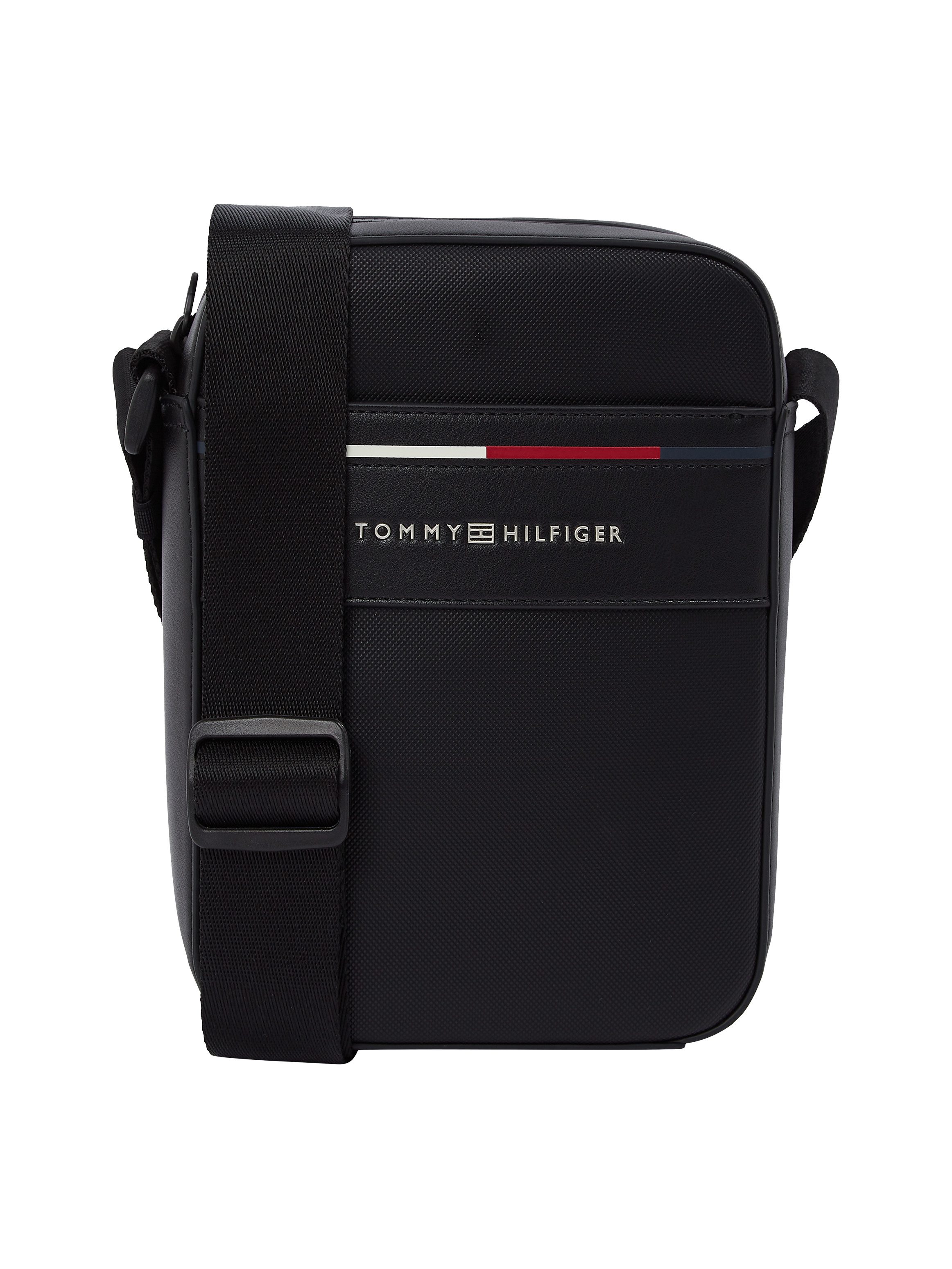Tommy Hilfiger Schoudertas TH FOUNDATION MINI REPORTER , mannen messenger tas, schoudertas met gekleurde accenten