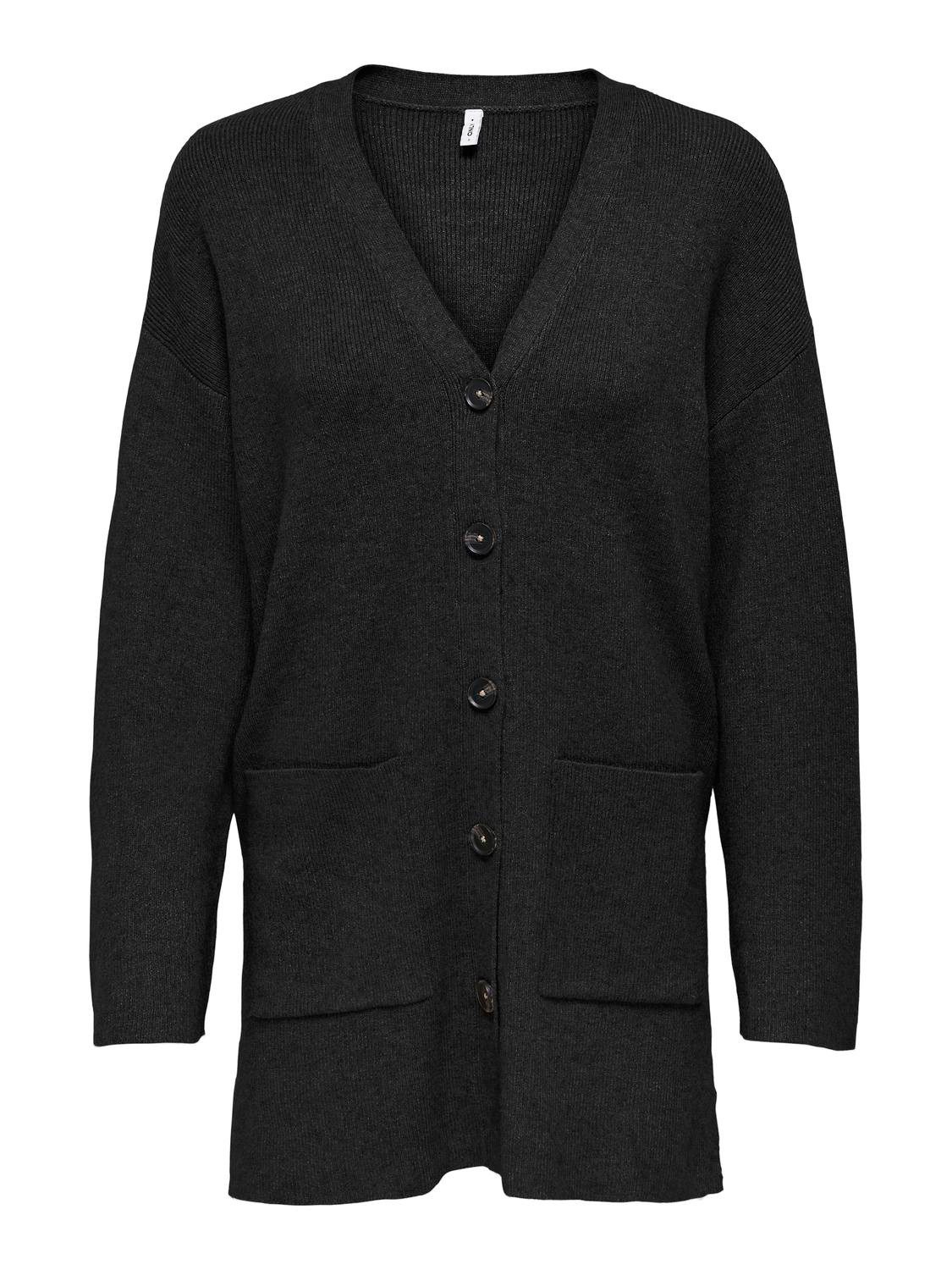 Only Vest ONLKATIA LS RIB V LOOSE CARDIGAN CC KNT
