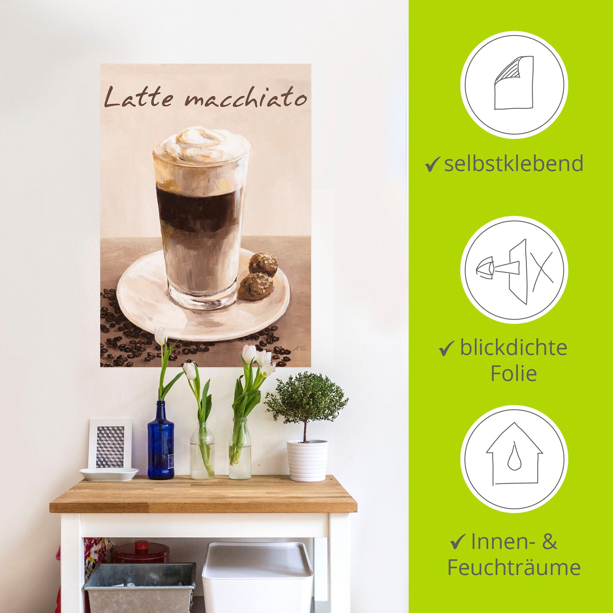 Artland Artprint Latte macchiato - koffie als poster, muursticker in verschillende maten
