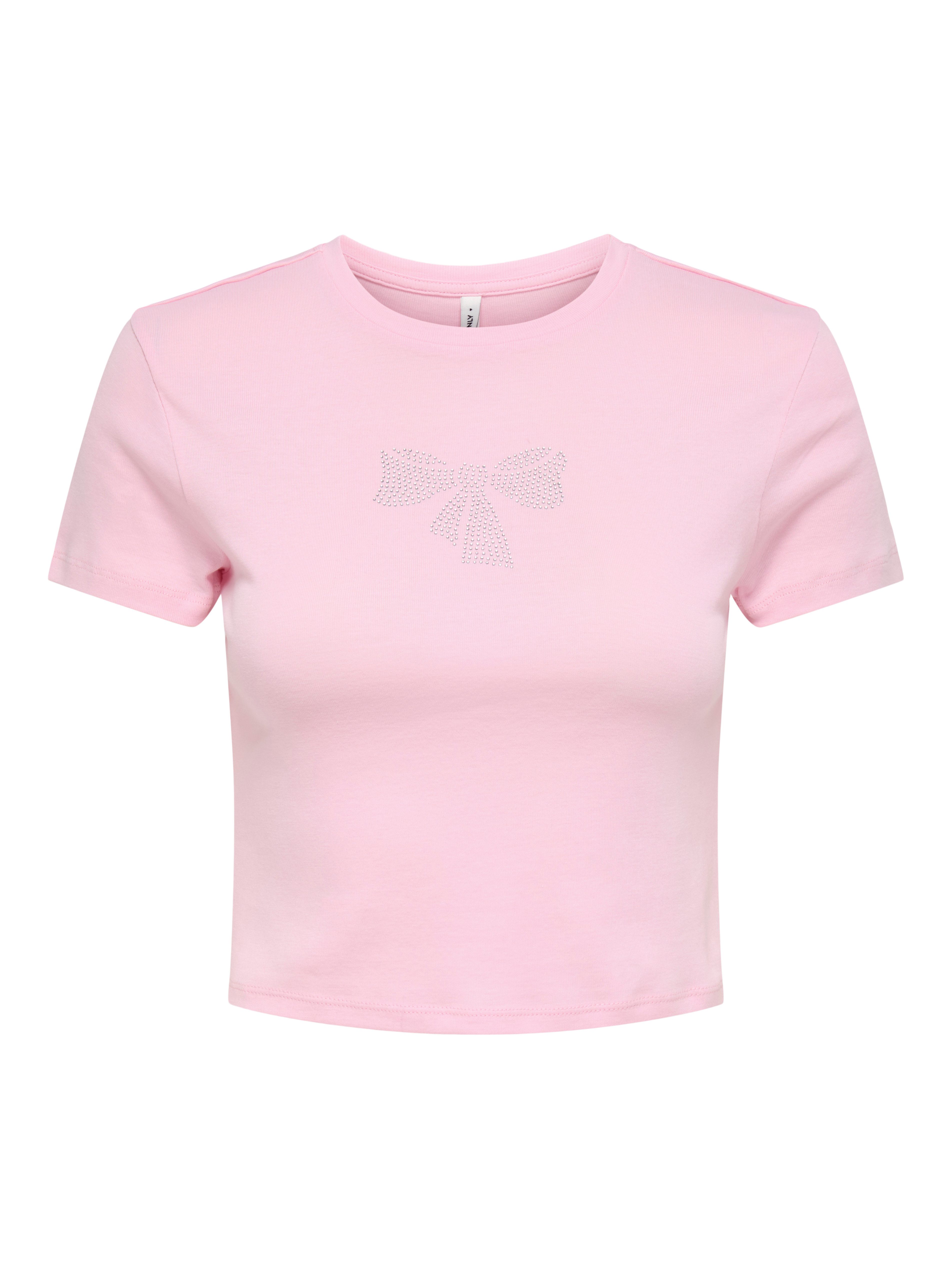Only Shirt met korte mouwen ONLKIRA S/S BLING O-NECK SHORT TOP JRS