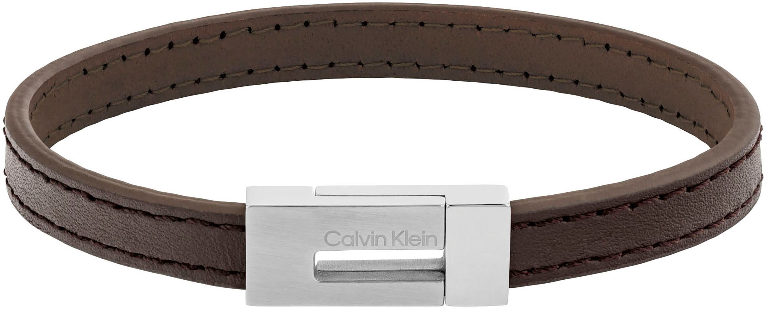 Calvin Klein Leren armband CK EXPOSED, 35100020, 35100021 heren armbanden bruin