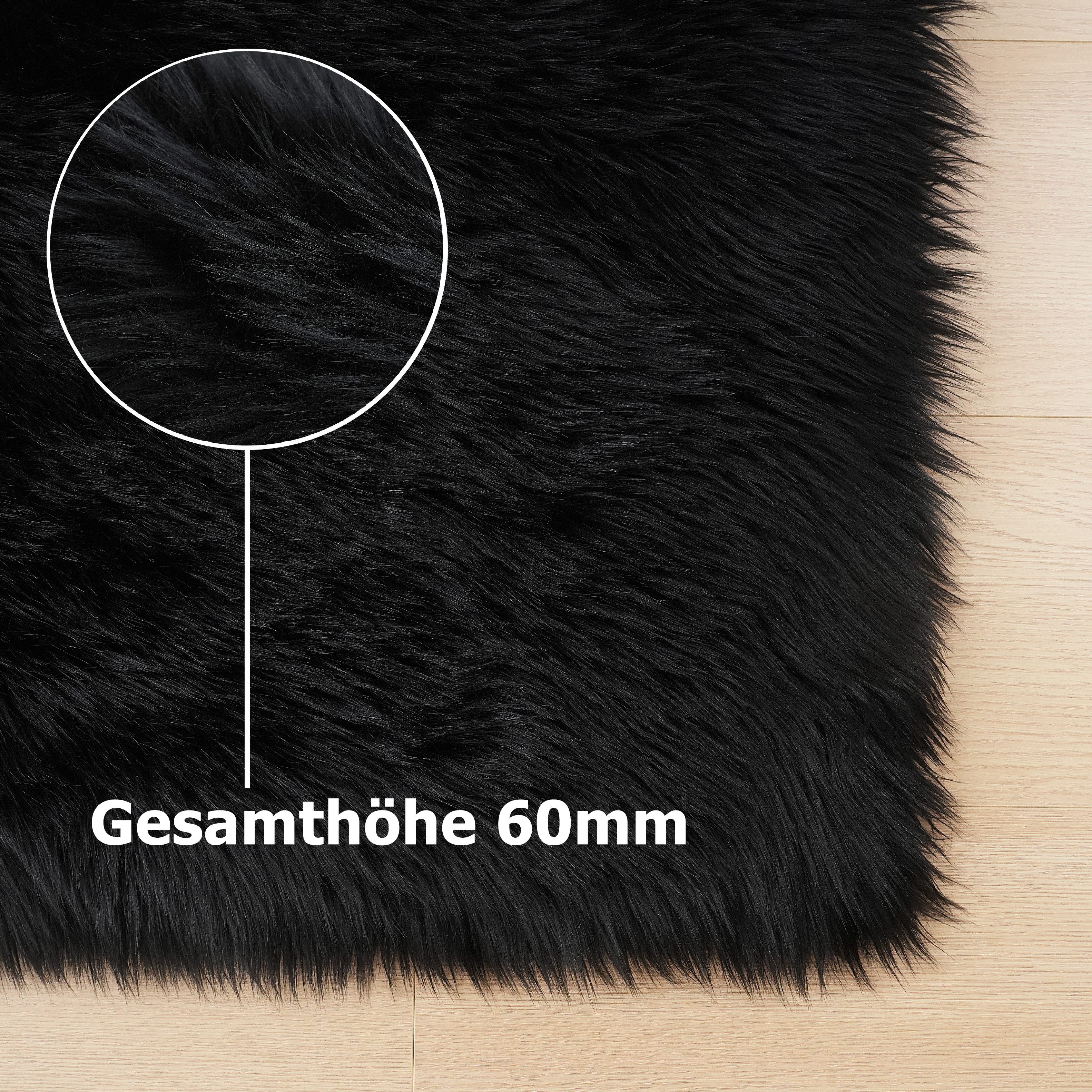 my home Vachtvloerkleed Dena, hoogpolige vloerkleden, behaaglijk zacht Imitatiebont, unikleur, woonkamer, slaapkamer, eetkamer