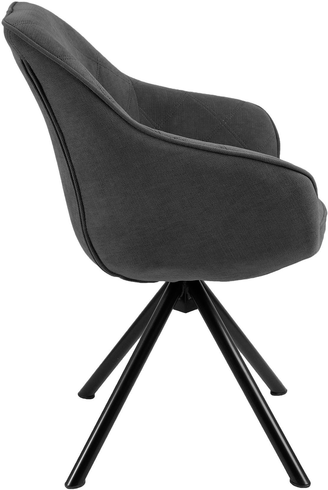 Home affaire Eetkamerstoel Lorena Draaistoel met massief houten frame, armleuningstoel