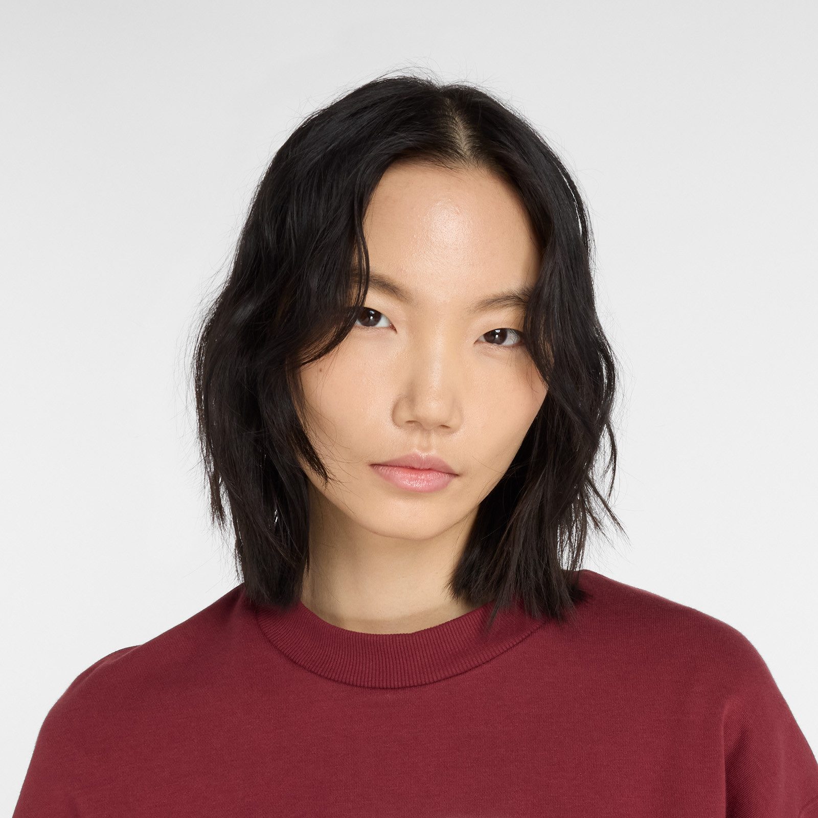 New Balance Sweatshirt Sport Essentials French Terryogo CrewONARCH BURGUNDY