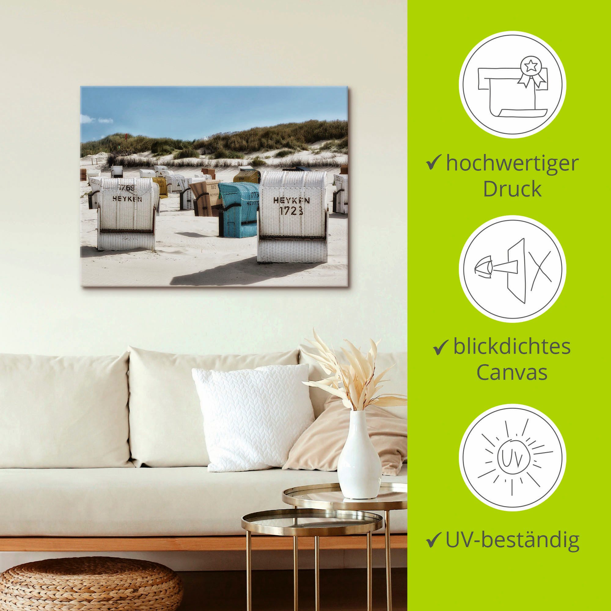 Artland Artprint Een dag aan zee als artprint op linnen, poster, muursticker in verschillende maten