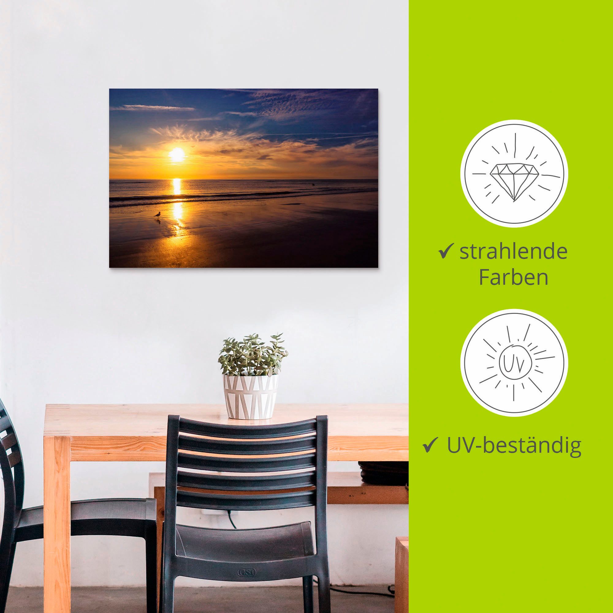 Artland Artprint Zonsondergang SPO als artprint van aluminium, artprint op linnen, muursticker, verschillende maten