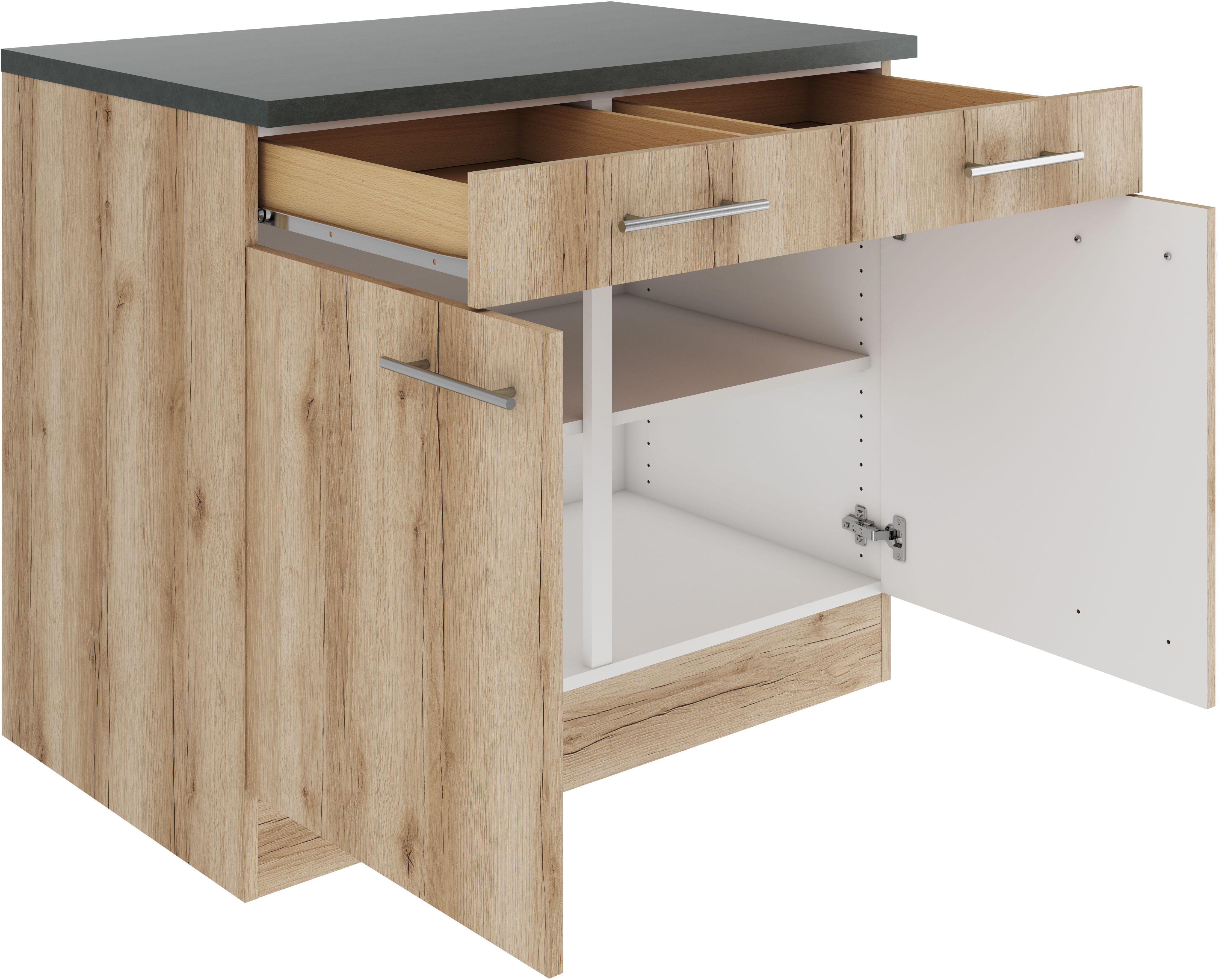 OPTIFIT Onderkast Bella Breedte 100 cm, met 2 deuren en 2 lades