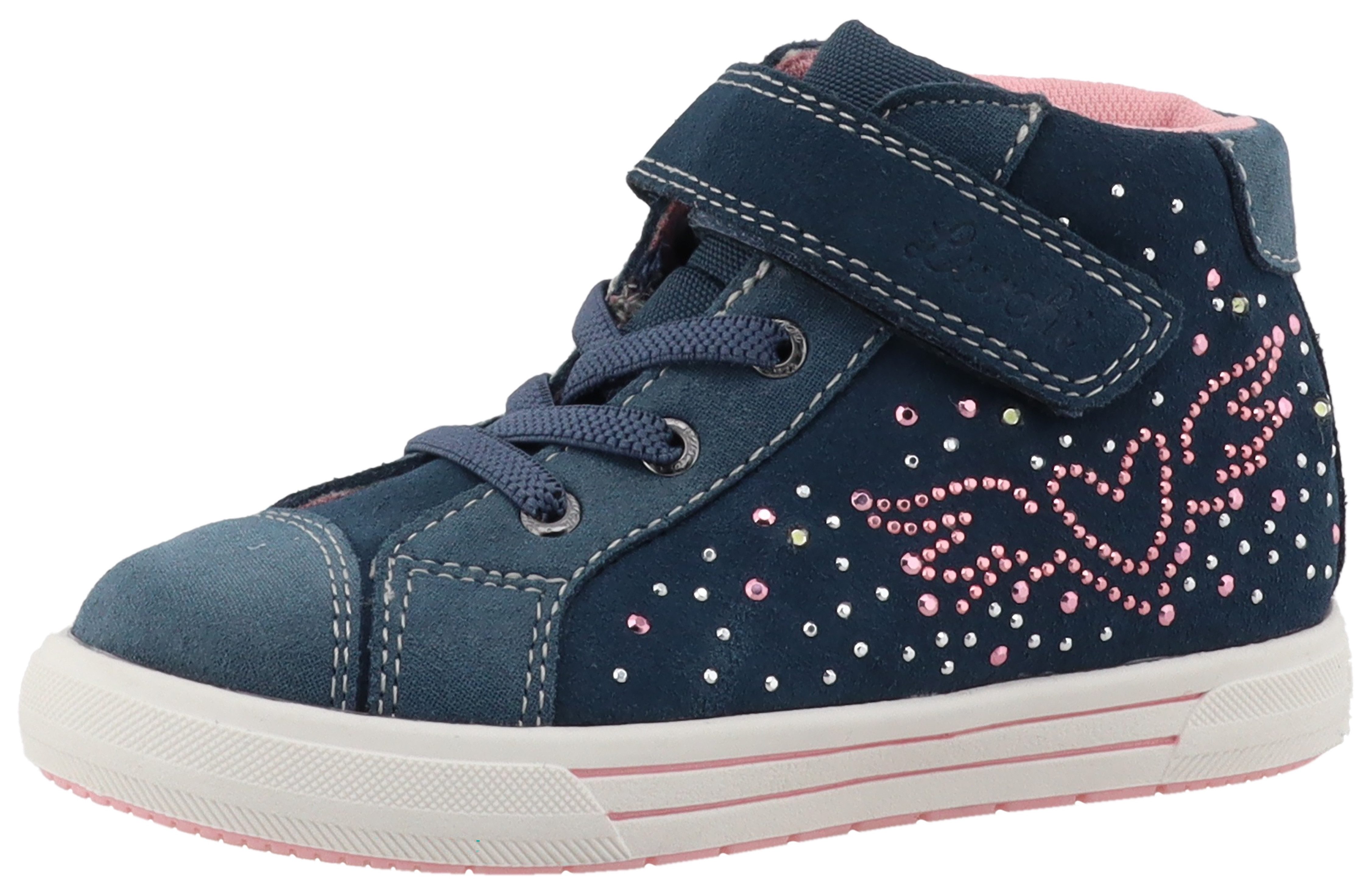 Lurchi Sneakers Brietta , veterschoenen met sierstenen, maatsjabloon om te downloaden meisjes sneakers maat 30 blauw