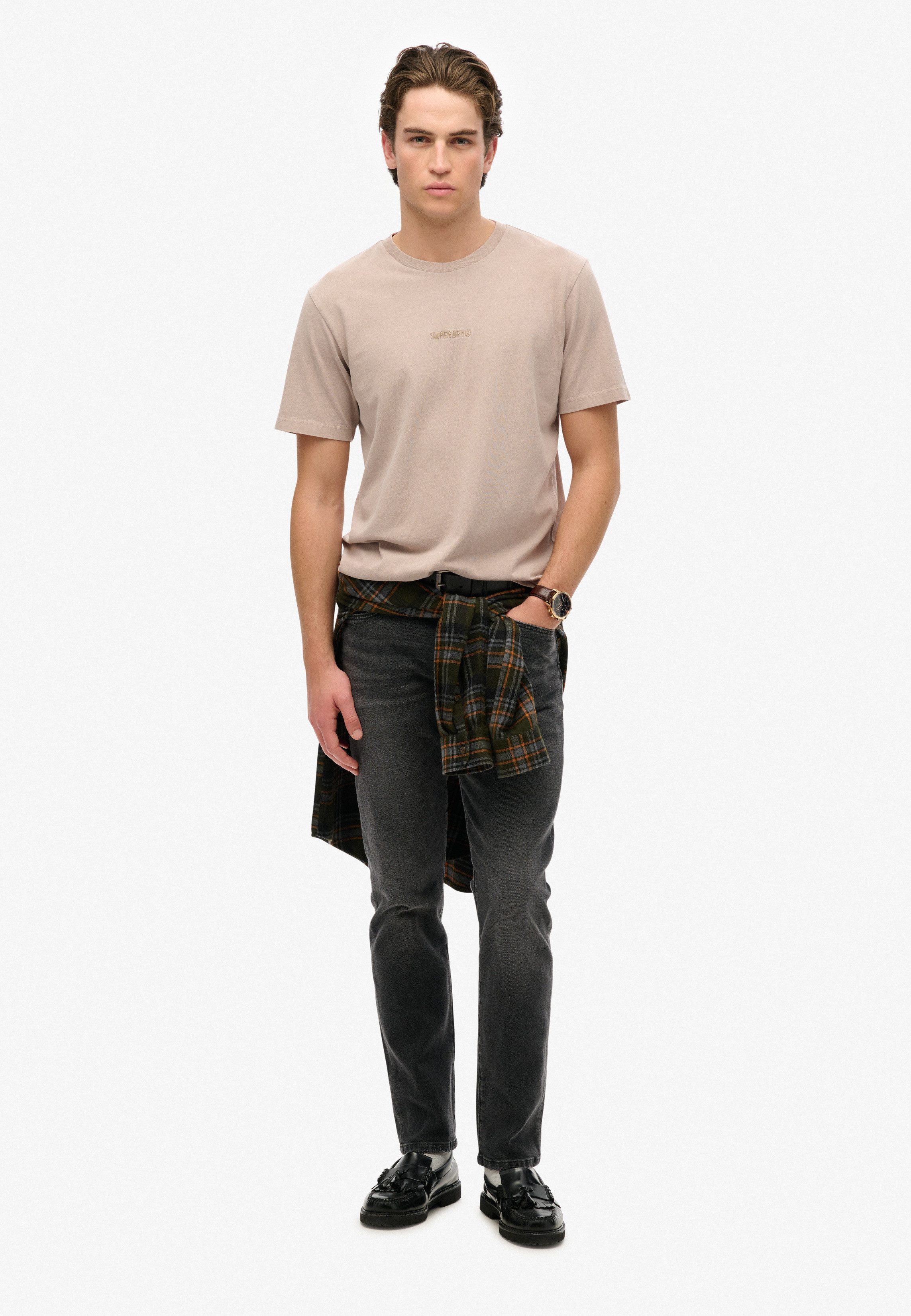 Superdry Shirt met ronde hals MICRO LOGO T SHIRT