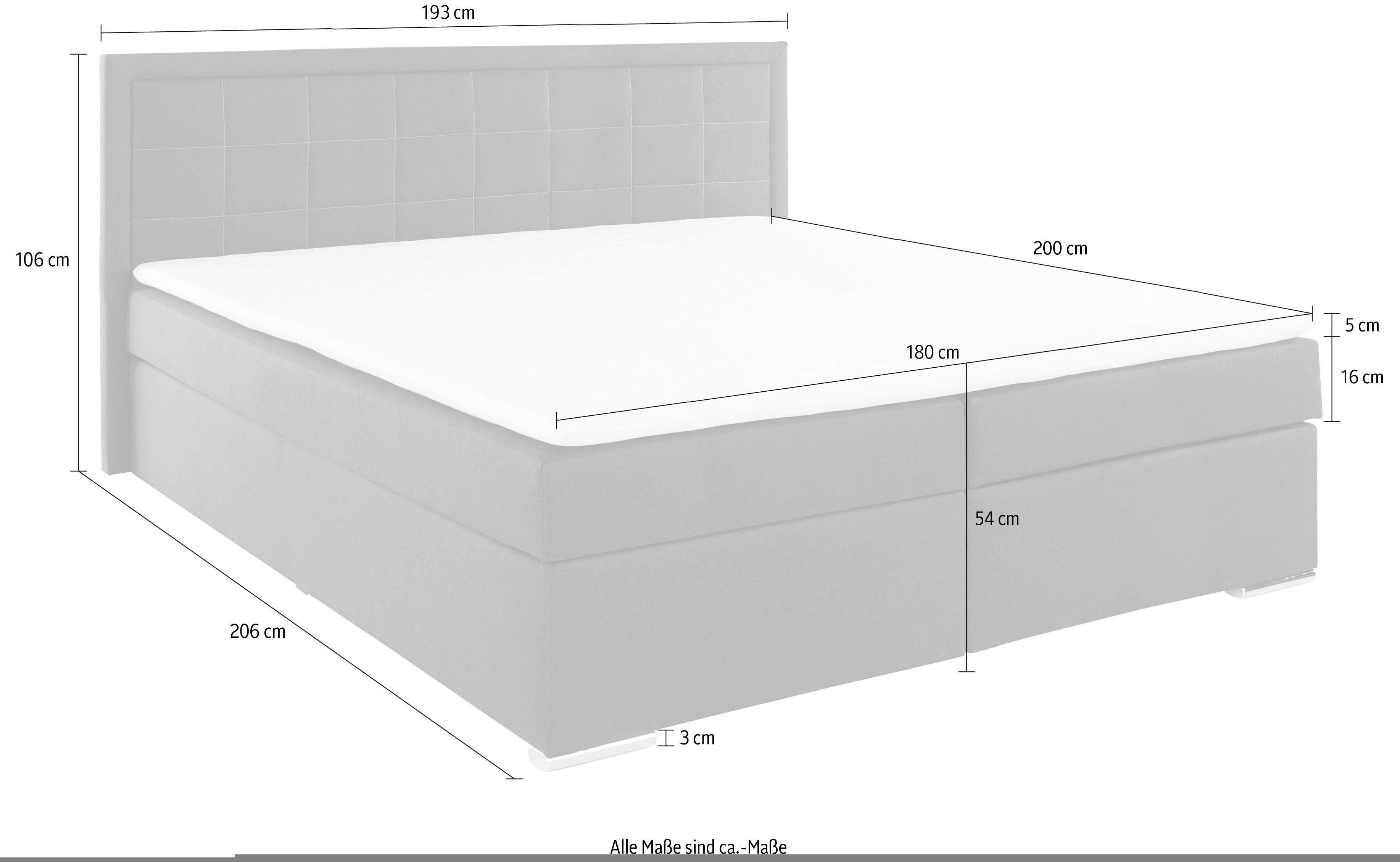 COLLECTION AB Boxspring Athena, OTTOs Choice, Topseller optioneel met bedkist inclusief topper bij uitvoering met matras, in hardheden h2, h3, h4