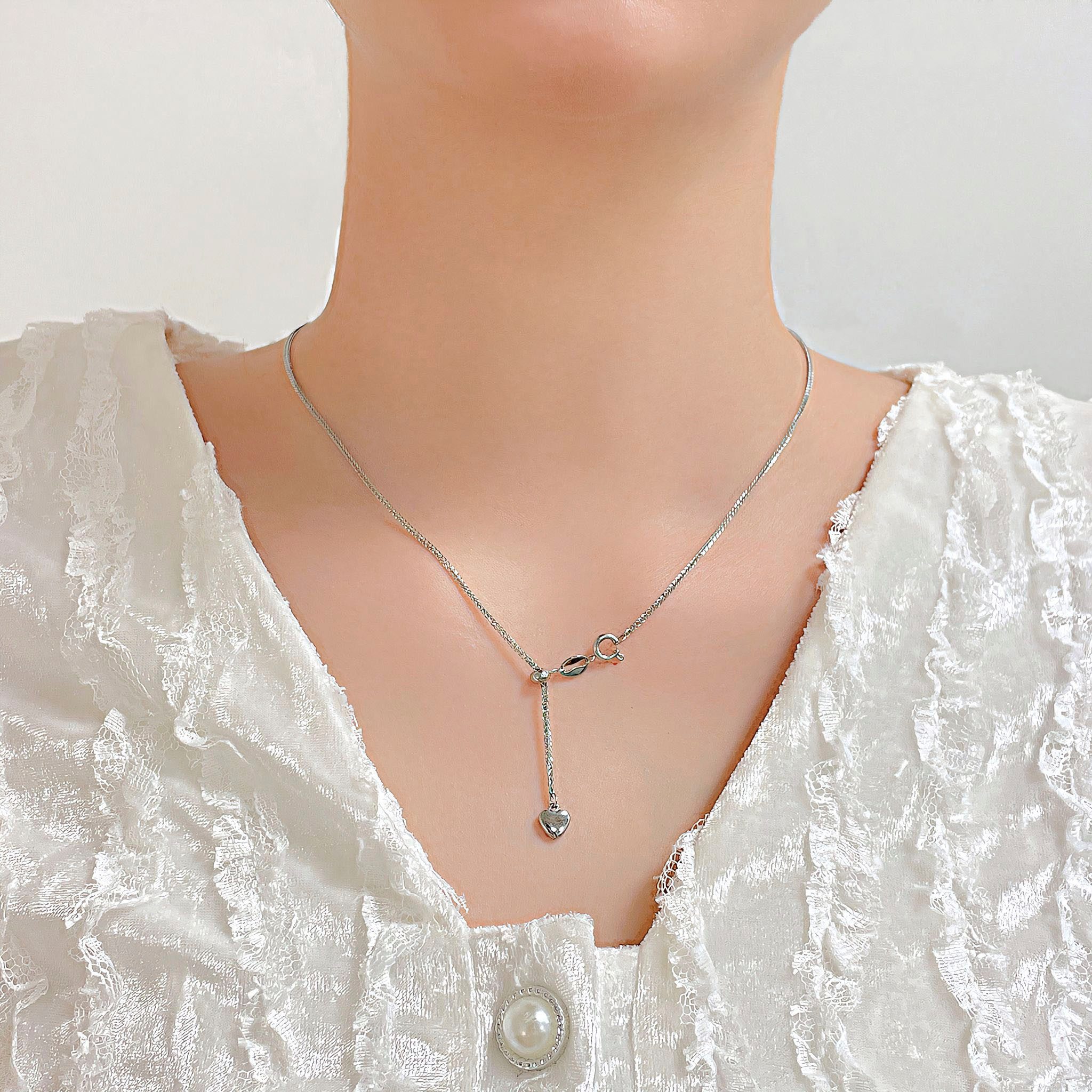 Firetti Ketting in Y-model Sieraden cadeau roestvrijstalen halssieraden halsketting ankerkette hart