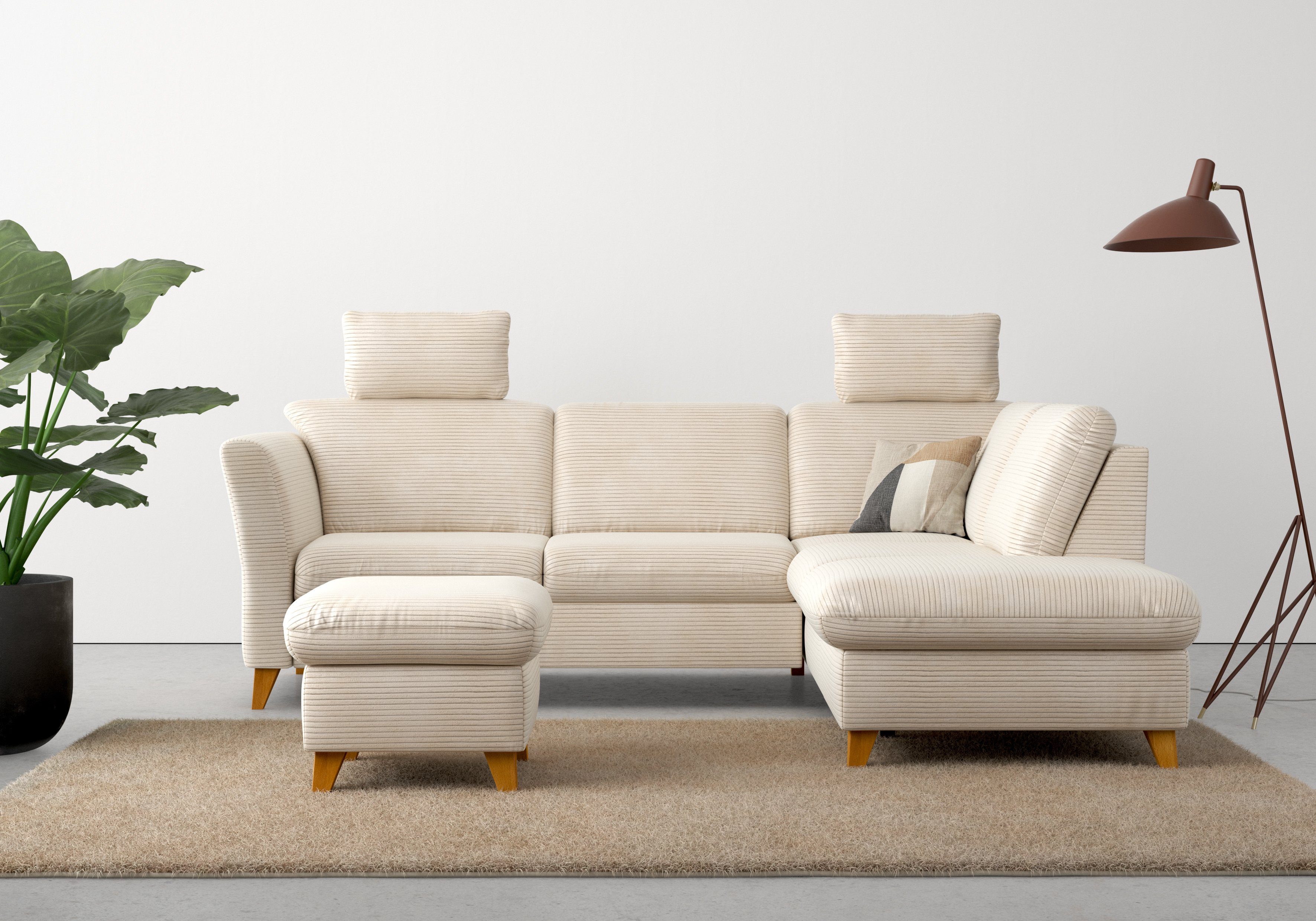 Home affaire Hocker Trelleborg met cordbekleding, met opbergvak, inclusief binnenveringsinterieur