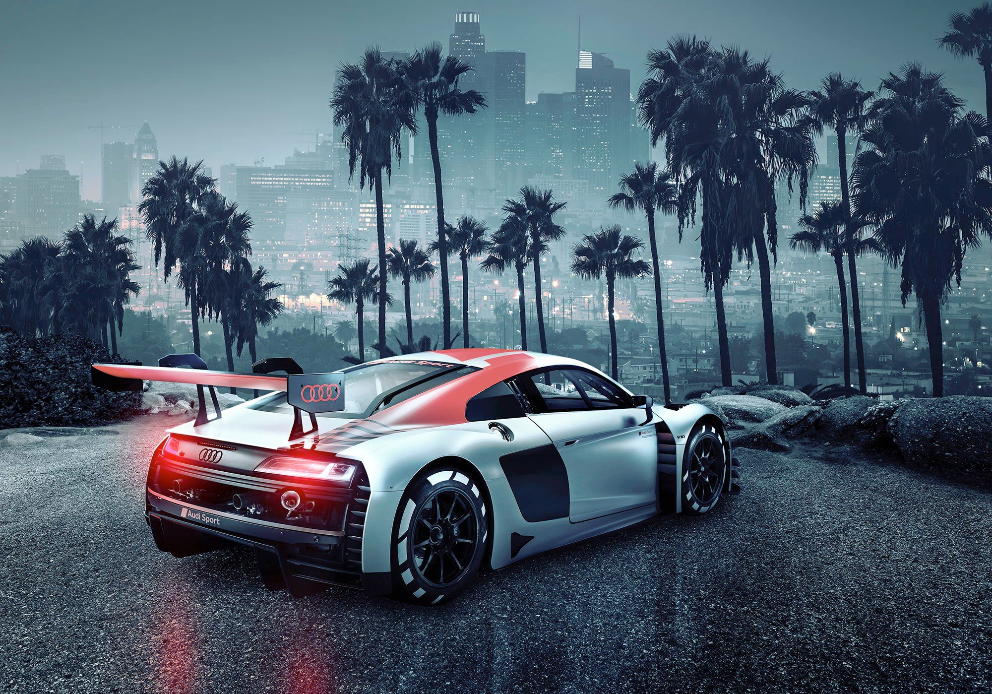 Komar Fotobehang Audi R8 L.A. - Afmeting 368 x 254 cm (set)