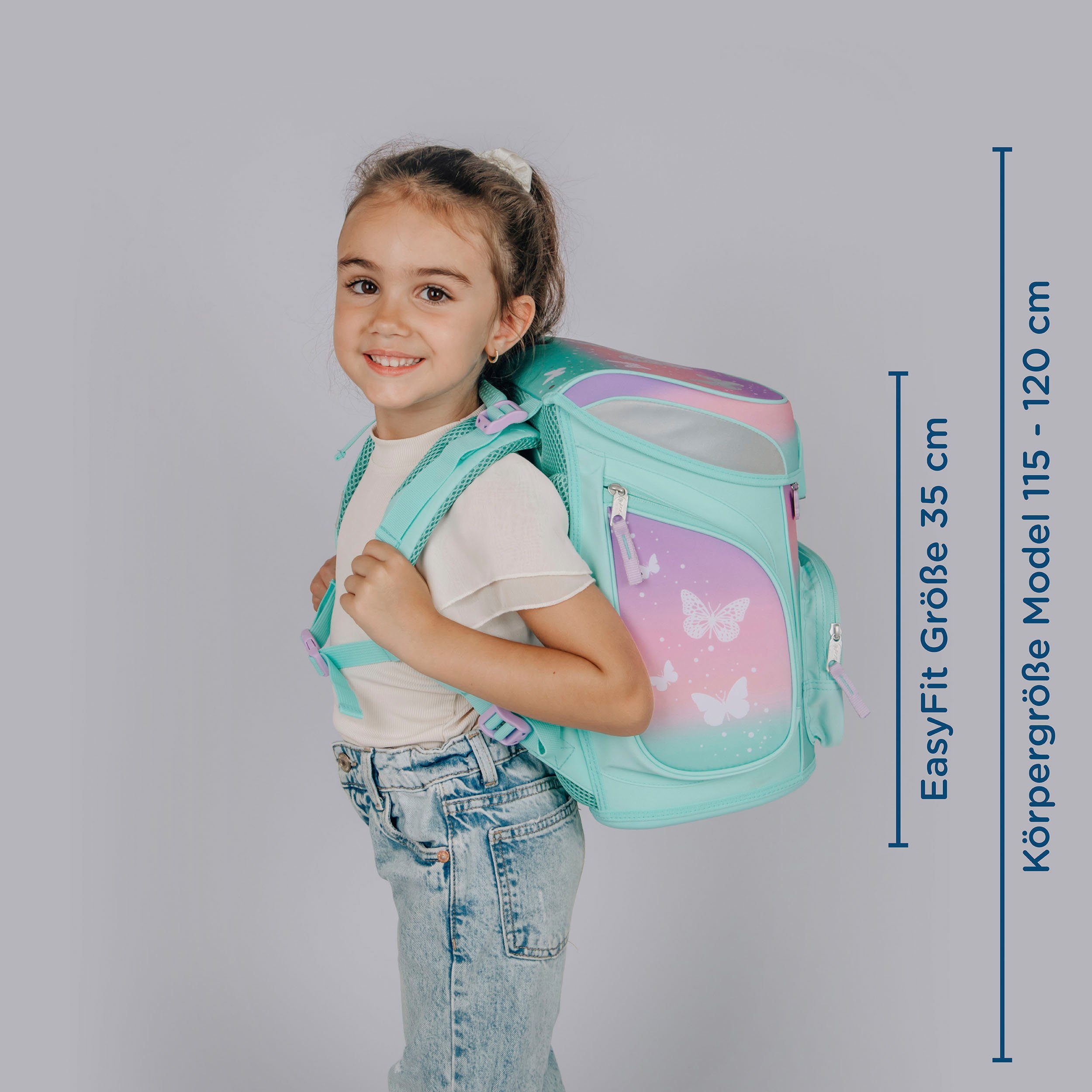Scooli Schooltas EasyFit, Butterfly Wishes (5-delig)