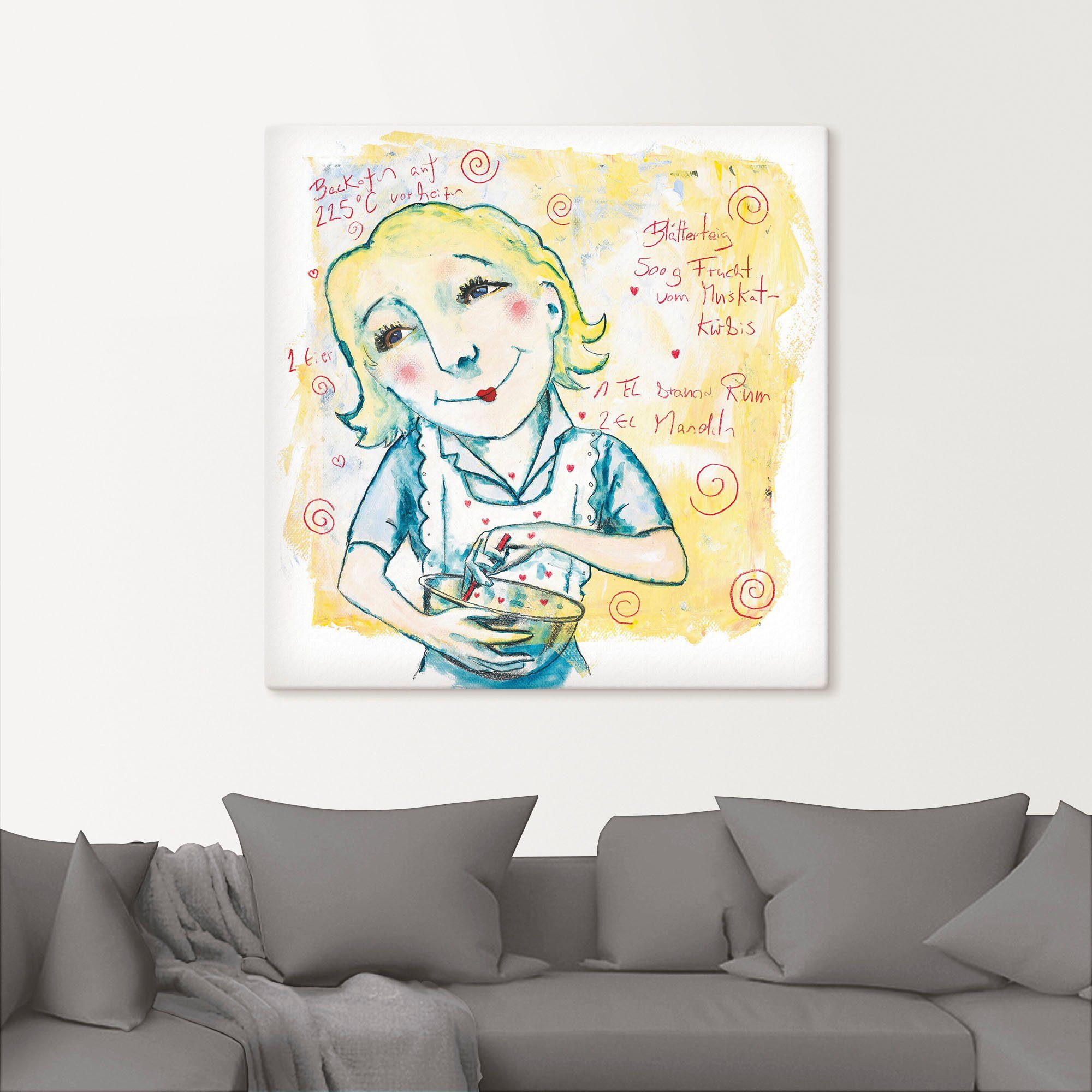 Artland Artprint op linnen Recept II gespannen op een spieraam