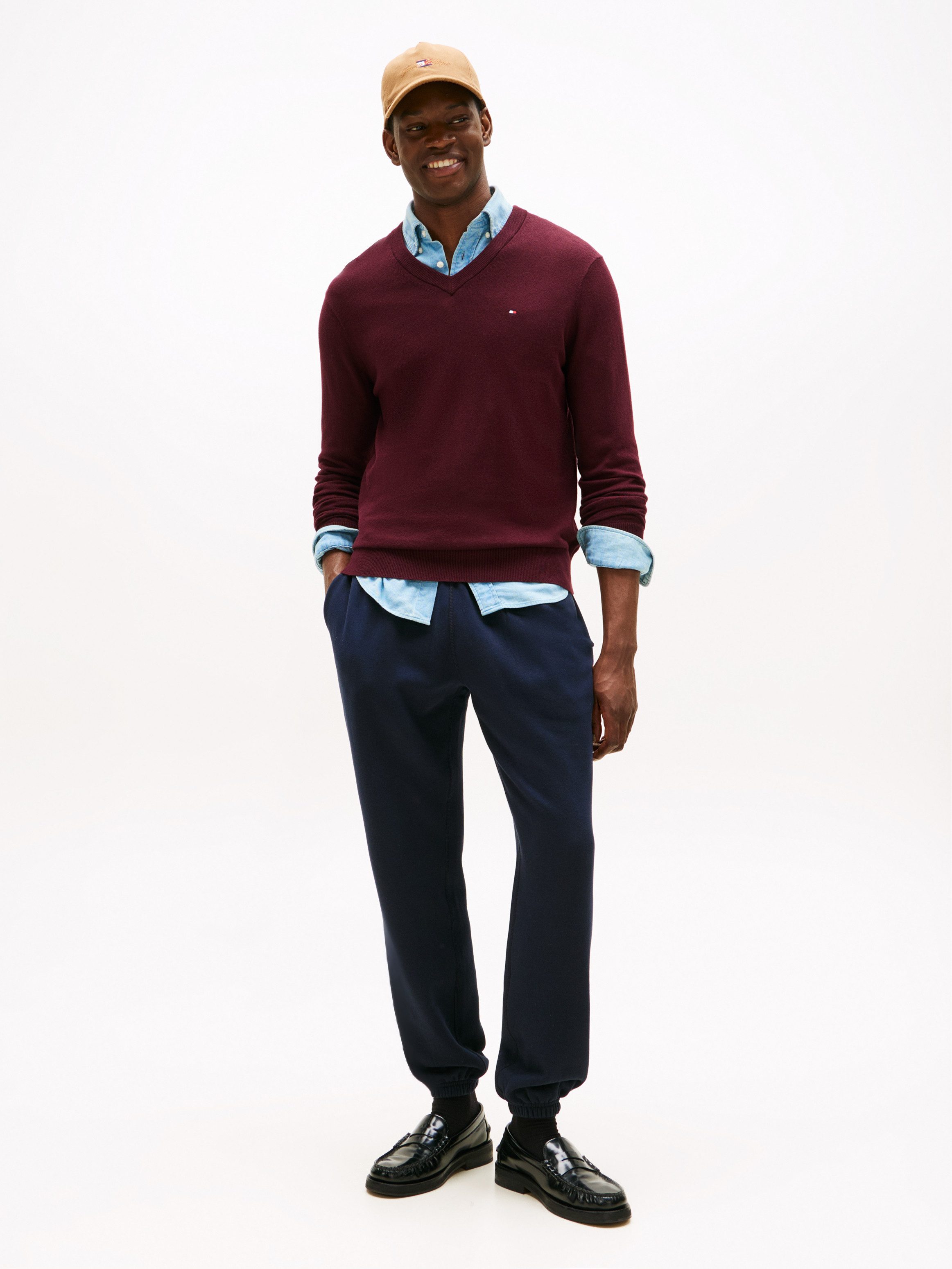 Tommy Hilfiger Trui met V-hals PIMA ORG CTN CASHMERE V NECK