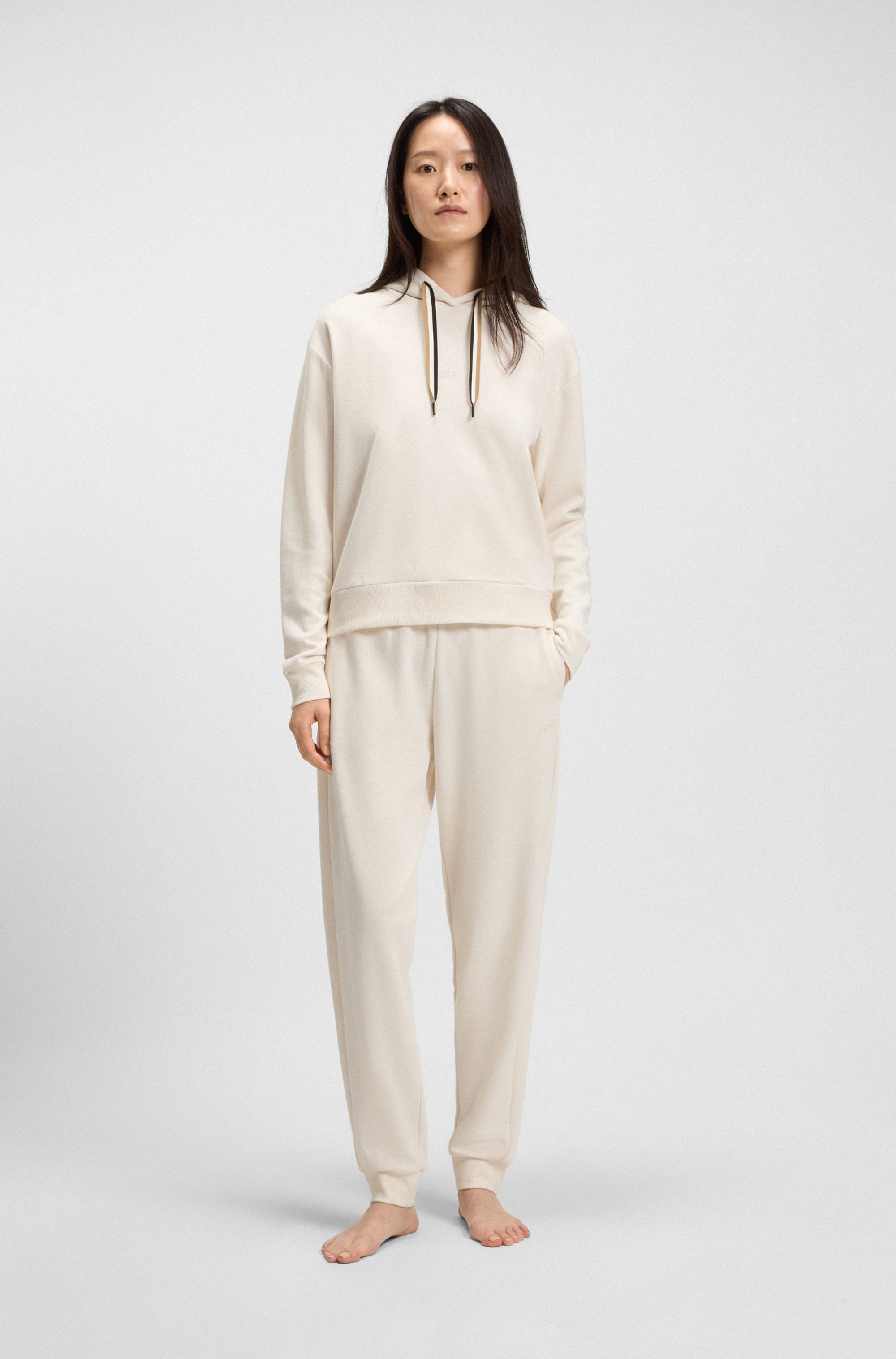 BOSS Relaxbroek CP Stripe_Pants Cuff met contrastkleurige koord