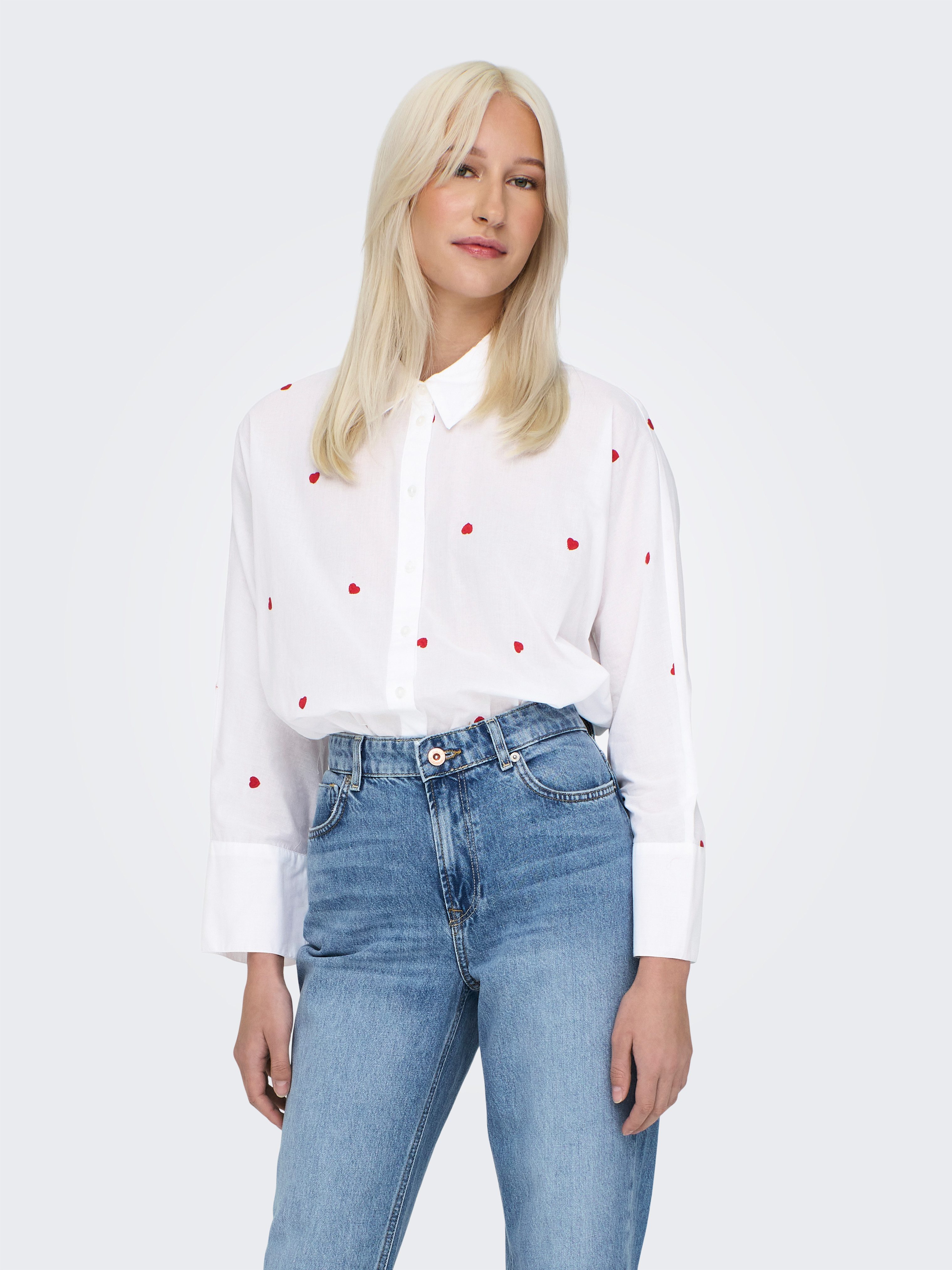 Only Overhemdblouse ONLNEW LINA GRACE LS EMB SHIRT NOOS WVN