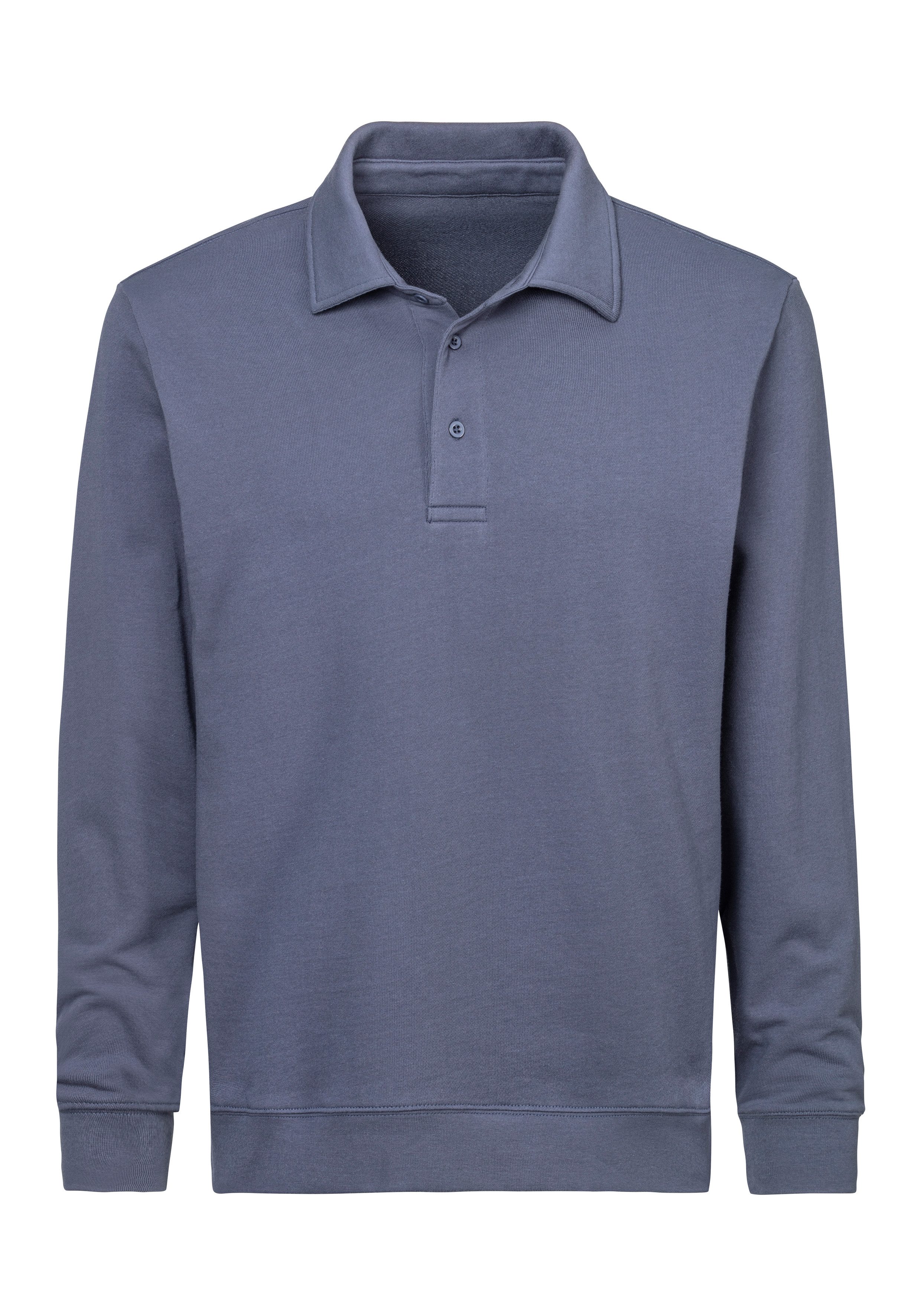 John Devin Sweatshirt Lange mouwen, sweatshirt met polokraag, katoenmix