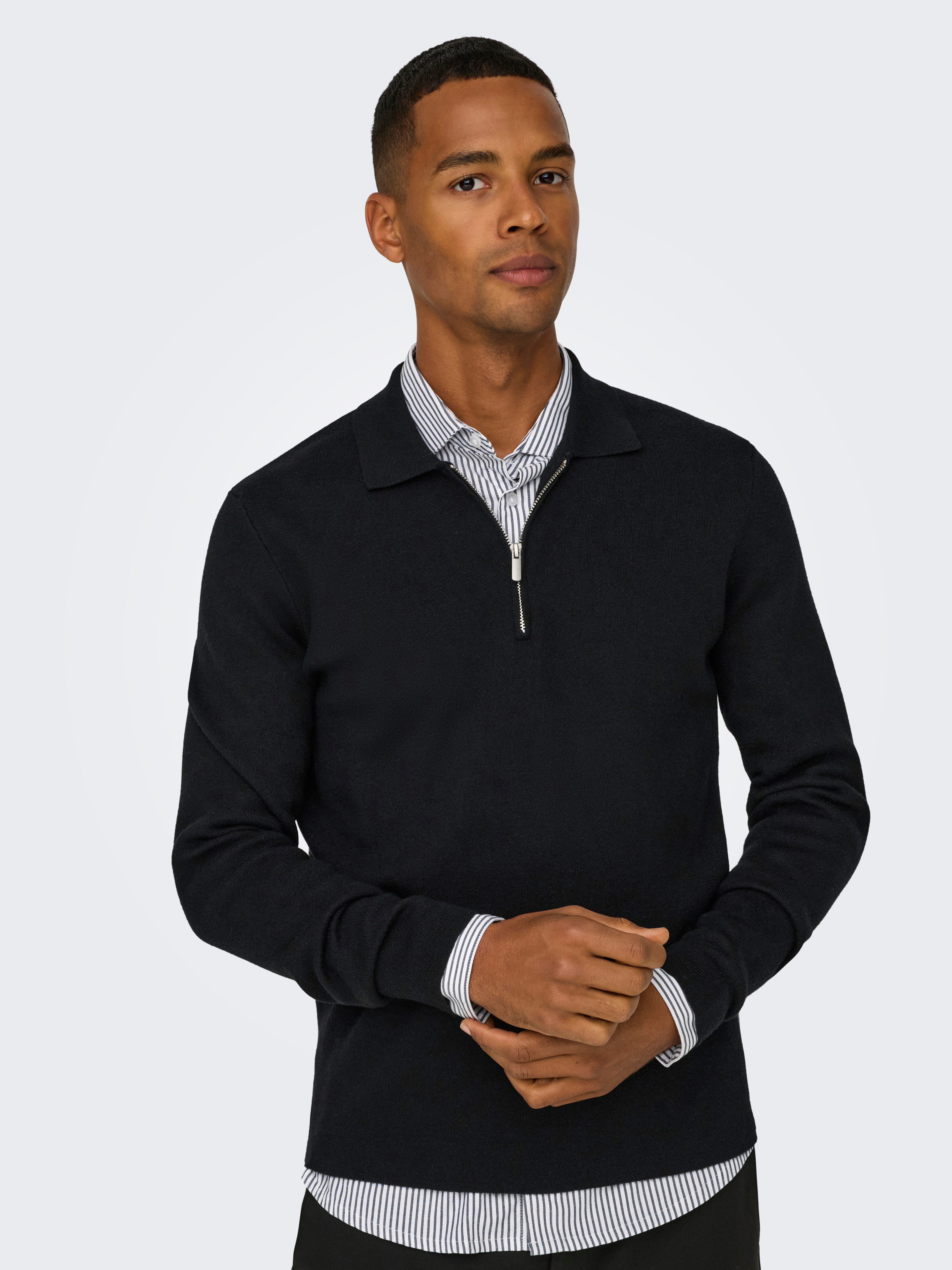 ONLY & SONS Trui met polokraag ONSCOOPER REG LS 12 HALF ZIP POLO
