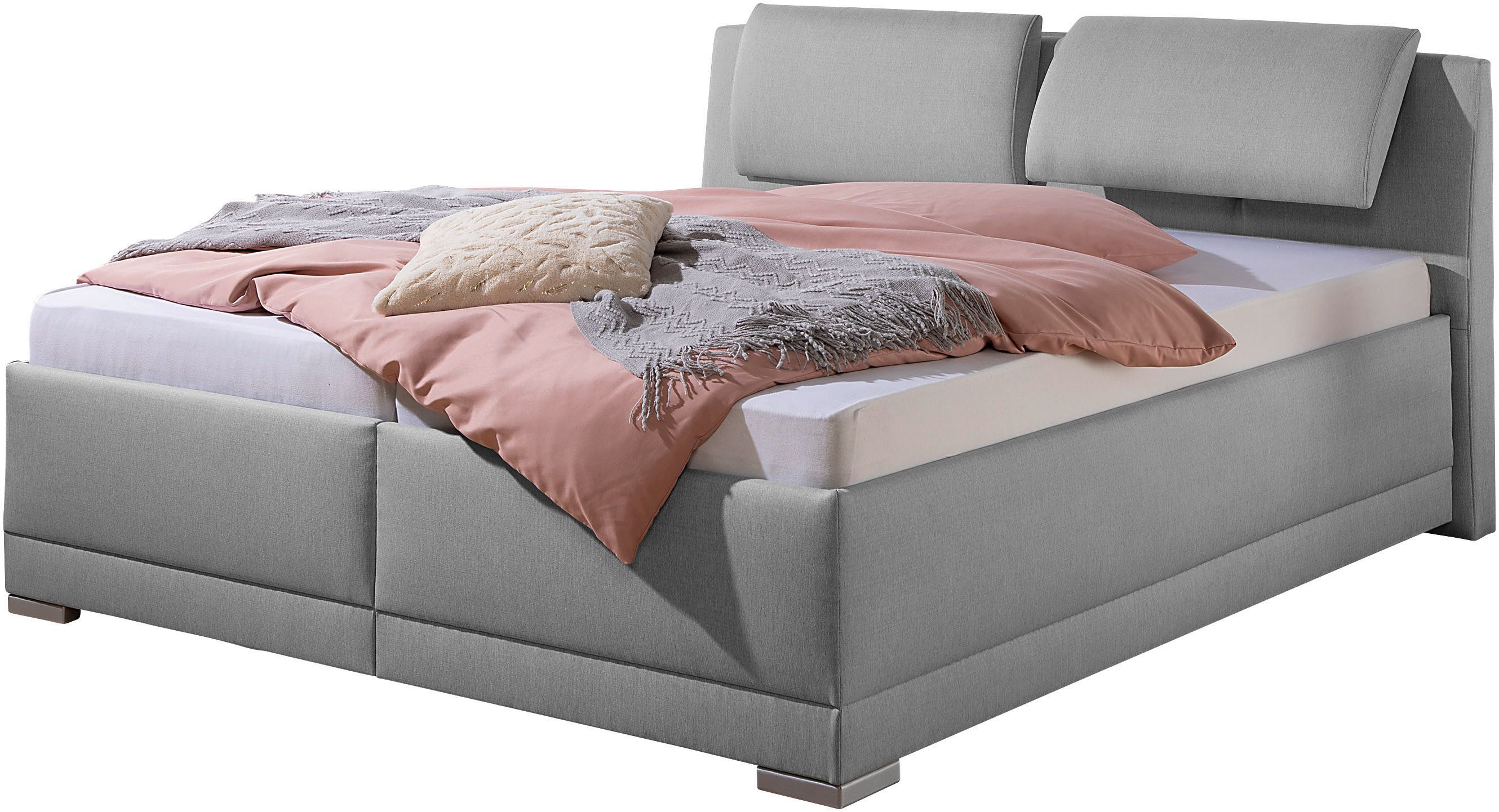 Maintal Gestoffeerd bed Oderzo met bedkist, verstelbare hoofdsteun, matrassen in h2 of h3 ter keuze