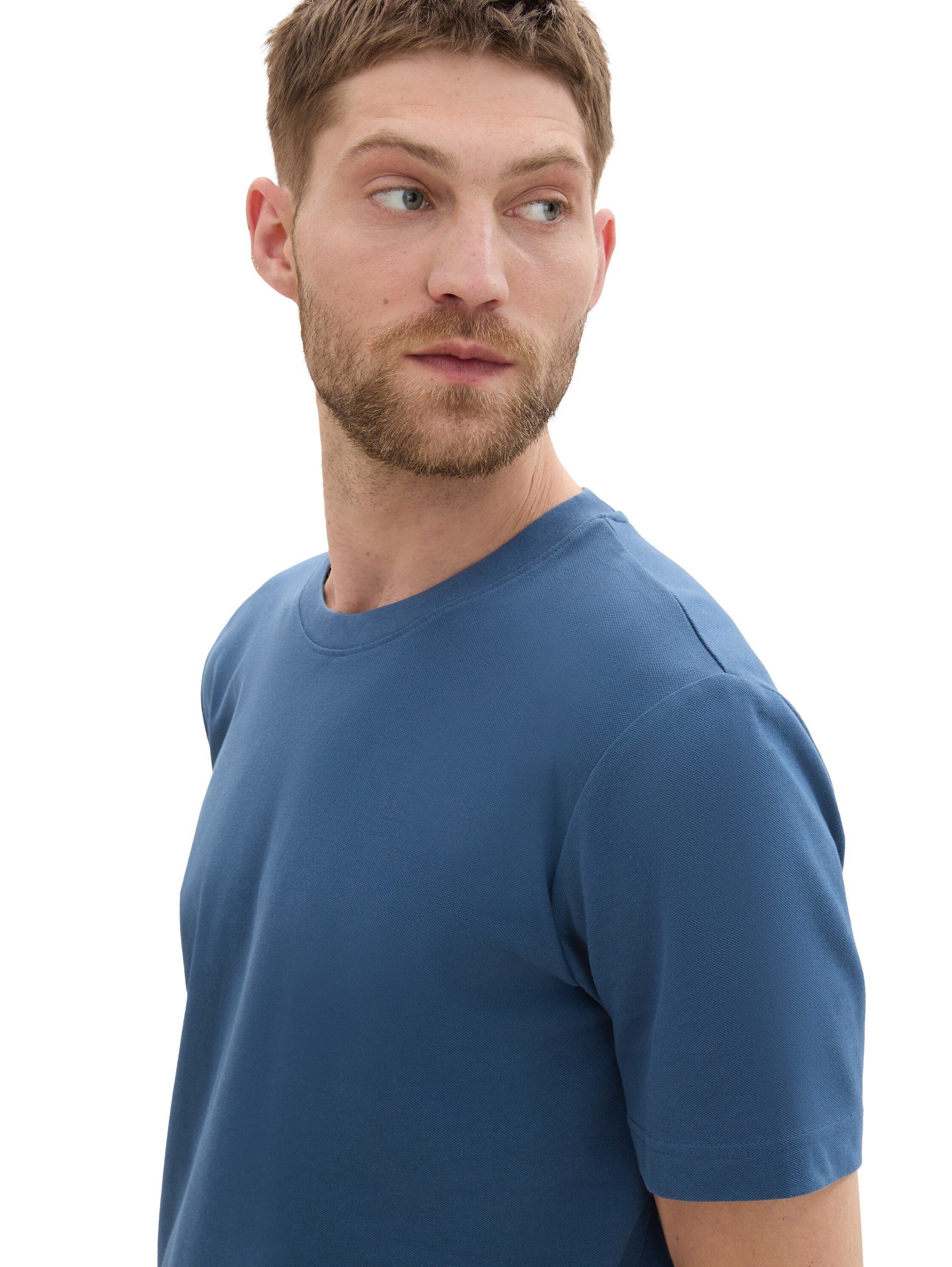 Tom Tailor T-shirt met piqué structuur