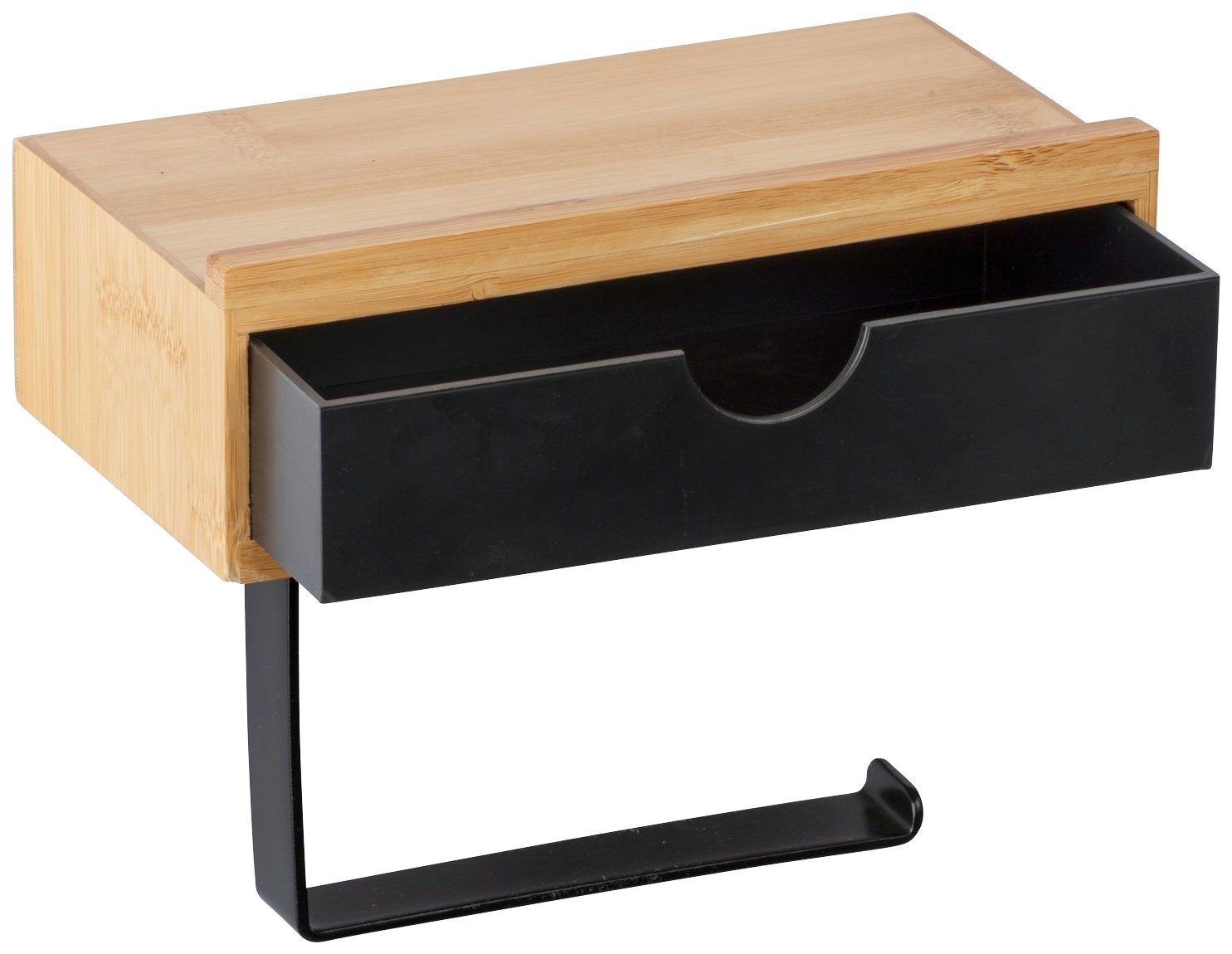 WENKO Toiletrolhouder Bambusa met lade, van bamboe