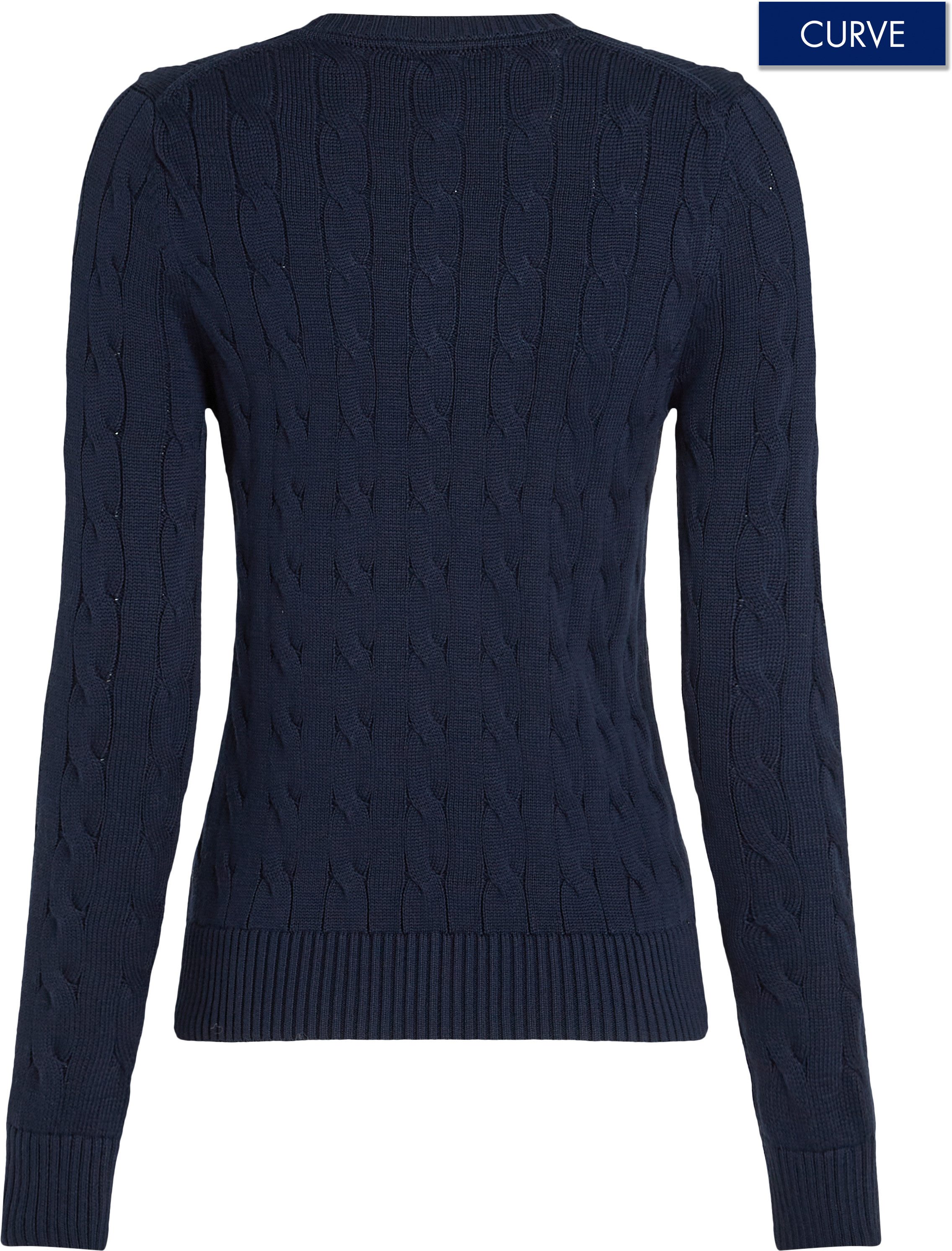 Tommy Hilfiger Curve Trui met ronde hals CRV CO CABLE VAR LS C-NK SWT in grote maten met kabelpatroon lange mouwen