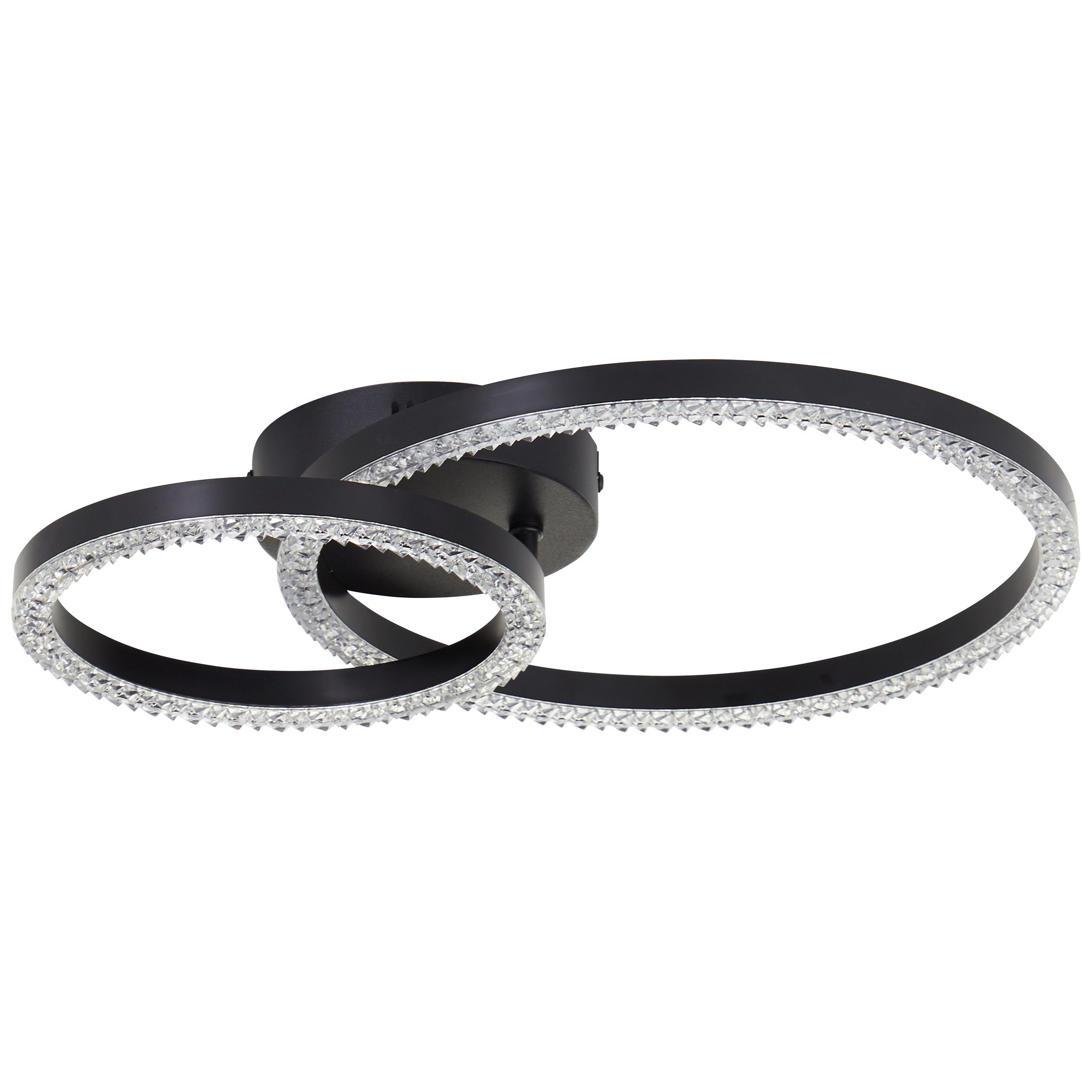 Brilliant Leuchten Led-plafondlamp AURELIA 40 x 30 cm, 2500 lm, 4000 k, draaibaar, kristaloptiek, zwart